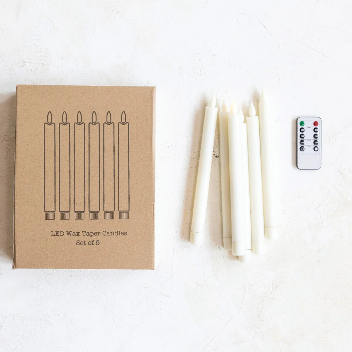 Flameless LED Wax Taper Candles with 8 Hour Timer and Remote - 3.8