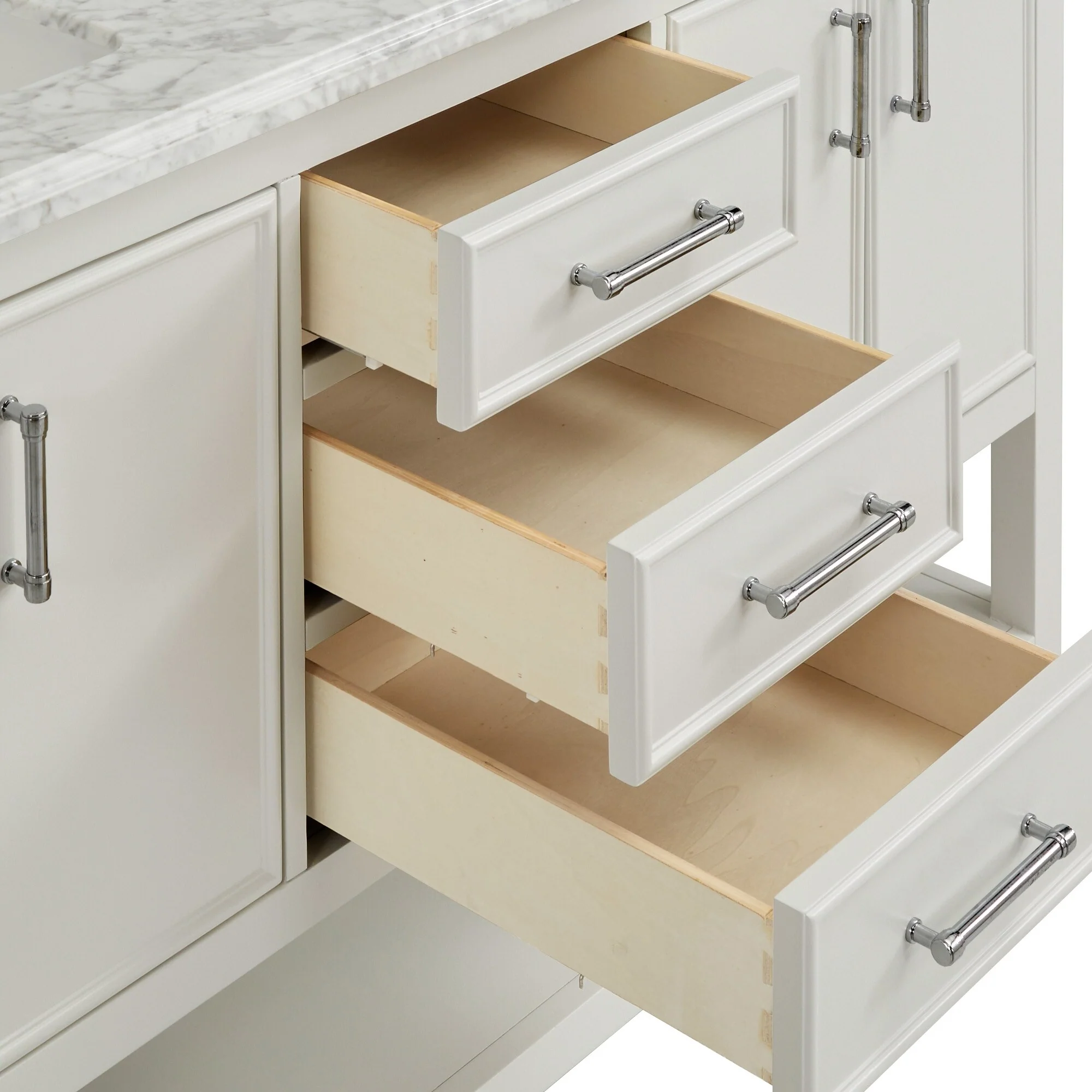 Lilleham Bathroom Sink Vanity with White Marble Veneer Stone Top by iNSPIRE Q Classic