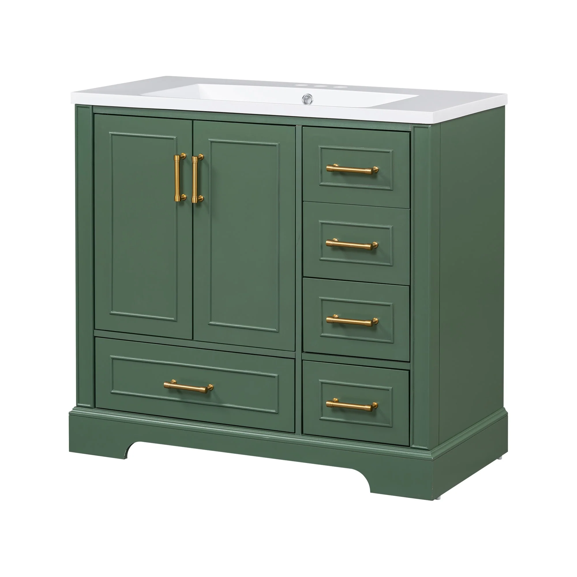 36-inch Traditional Bathroom Vanity with Four Drawers