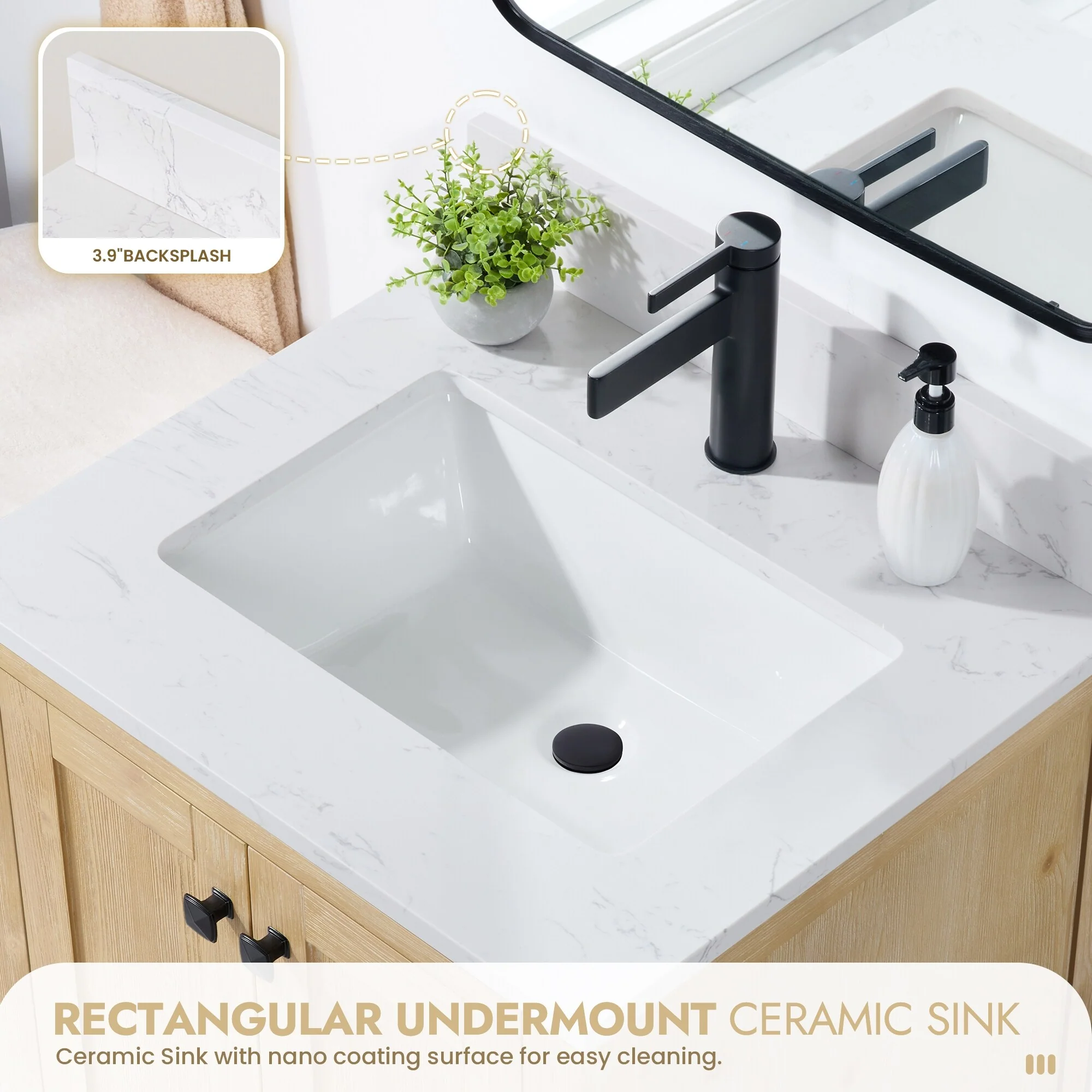 Shannon Bath Vanity with Composite Stone Countertop without Mirror