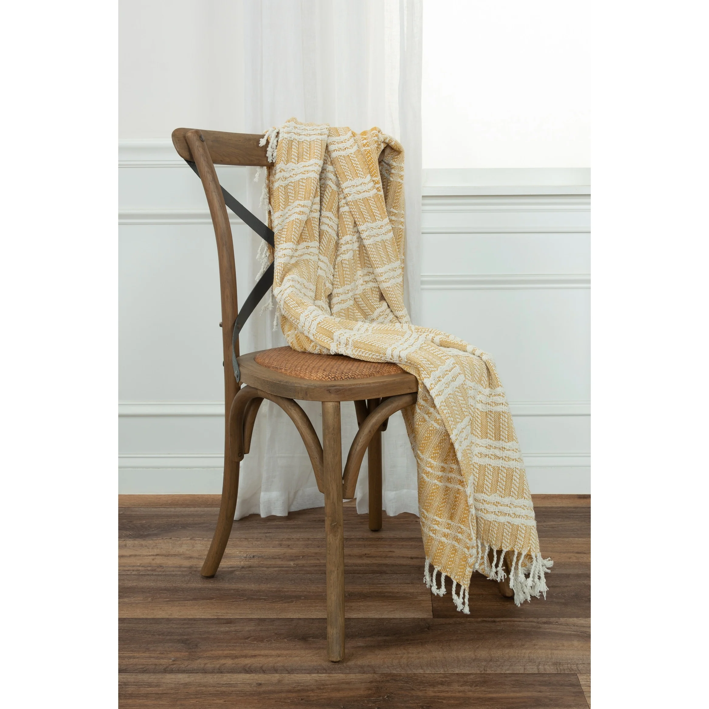 Rizzy Home Hand-made Modern Striped Throw Blanket