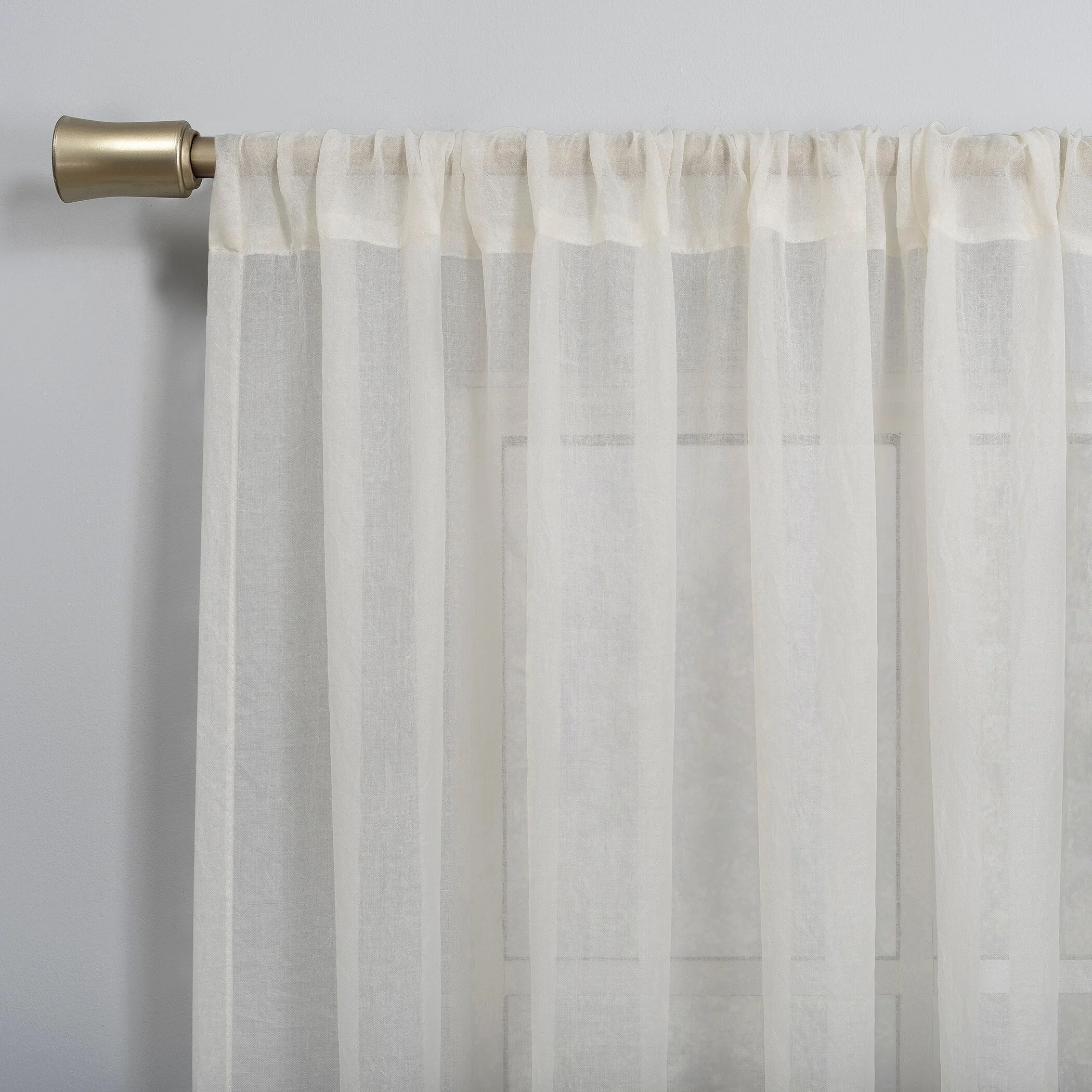 No. 918 Ladonna Crushed Texture Semi-Sheer Rod Pocket Curtain Panel, Single Panel