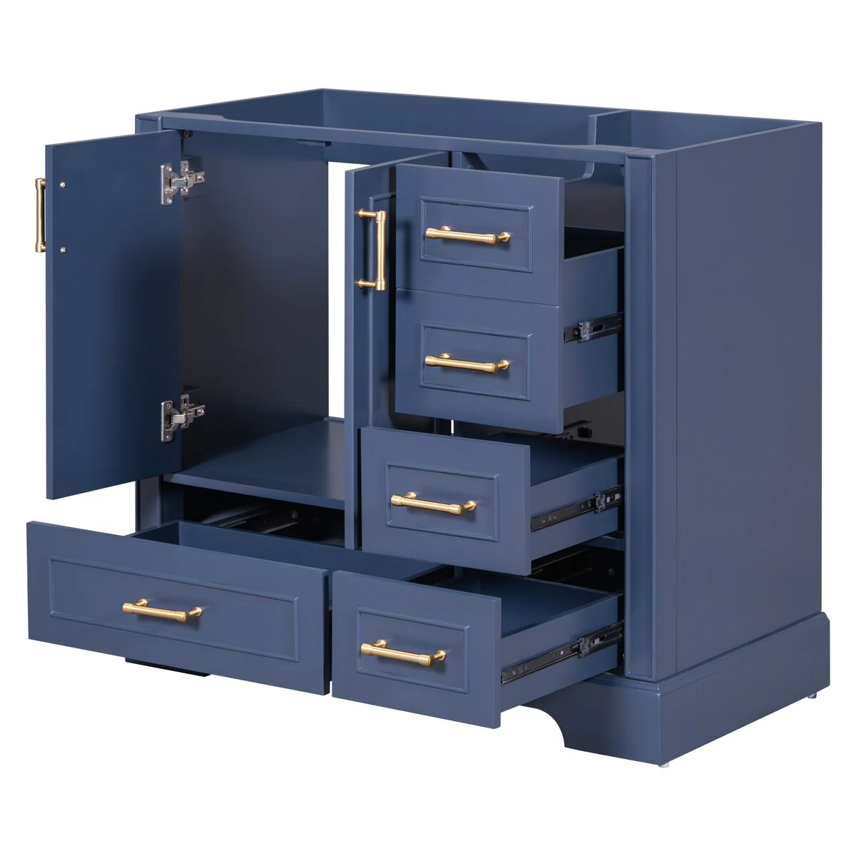 Bathroom Cabinet with Two Doors and Four Drawers