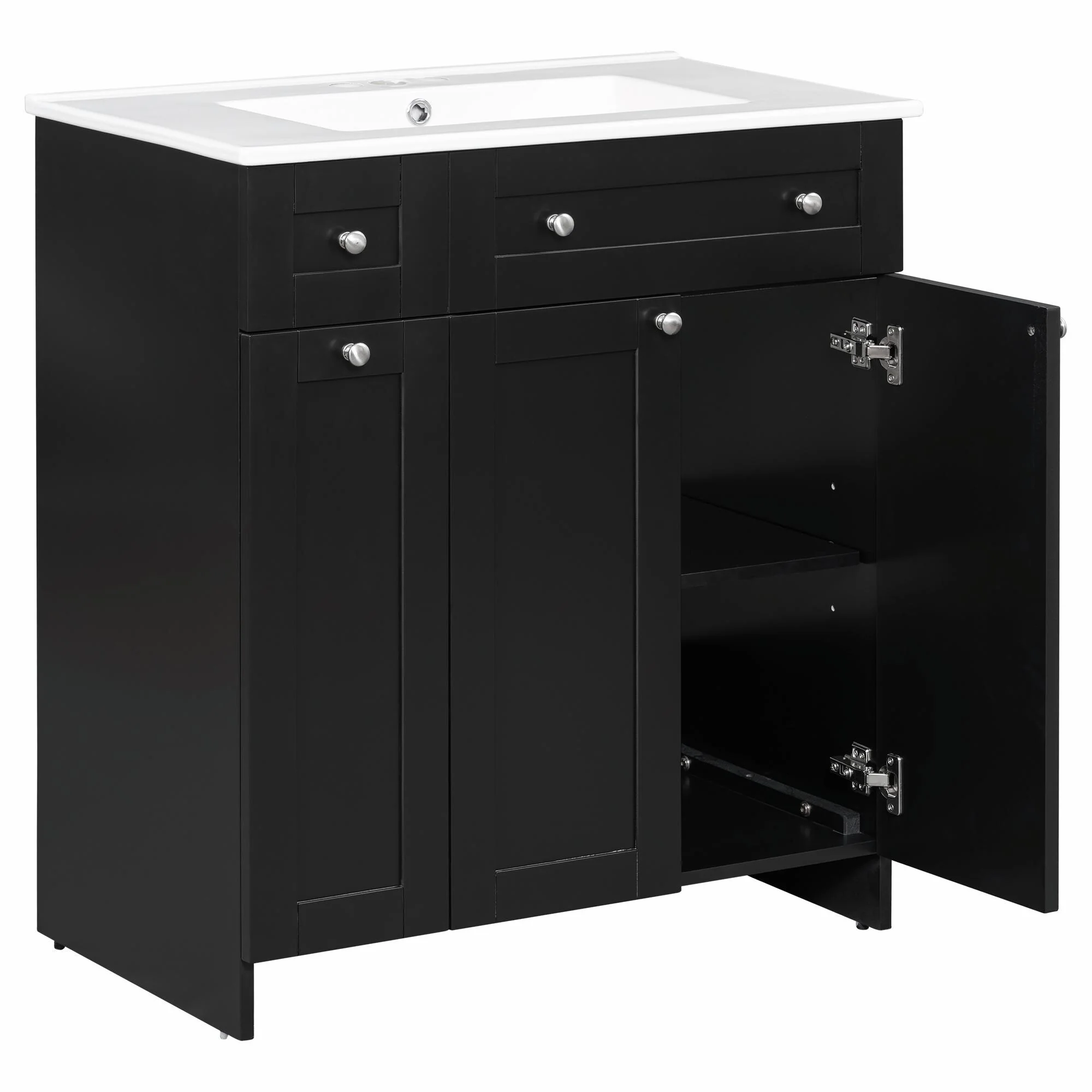 30-Inch Bathroom Vanity with Ceramic Sink Combo