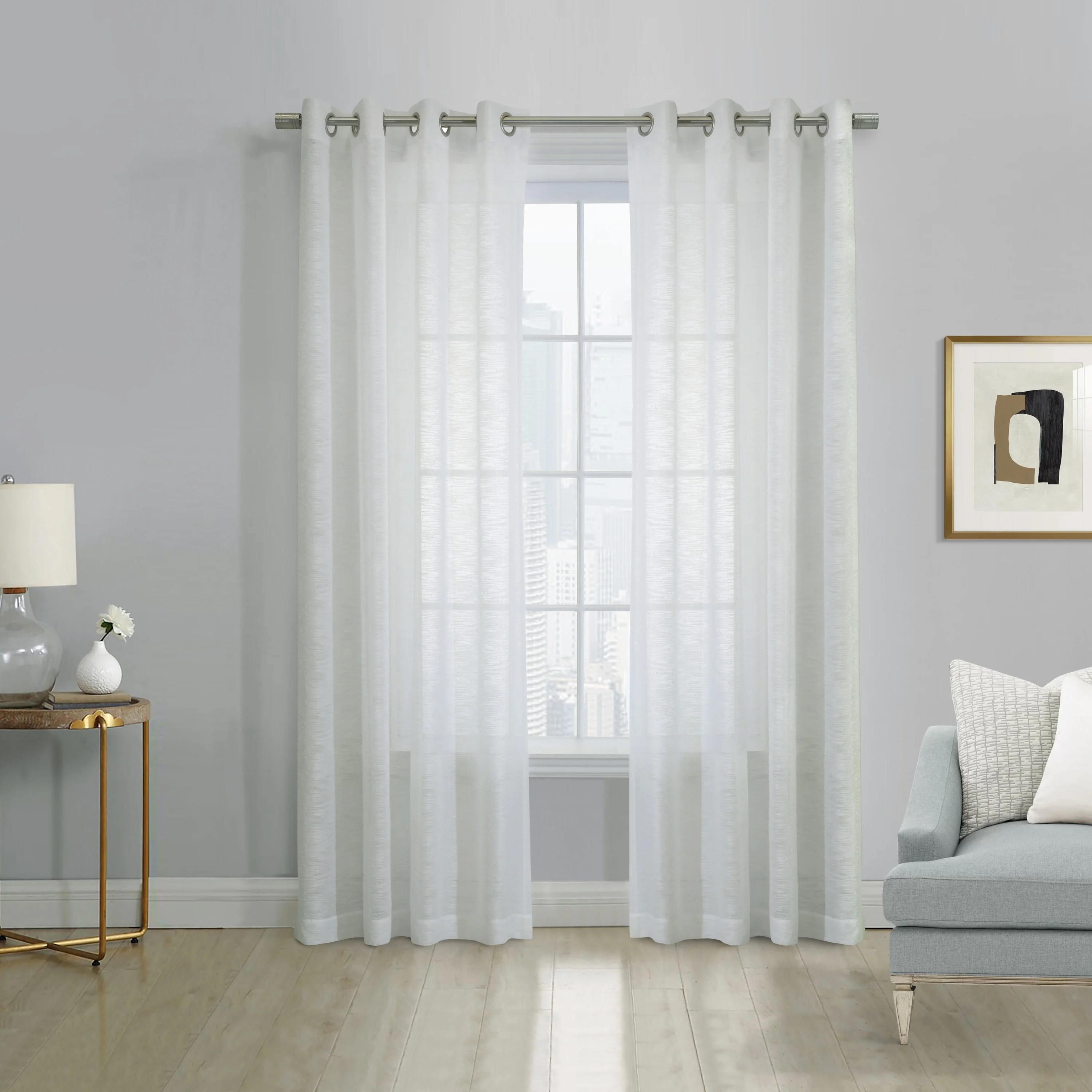 Boucle Sheer Grommet Curtain Panel