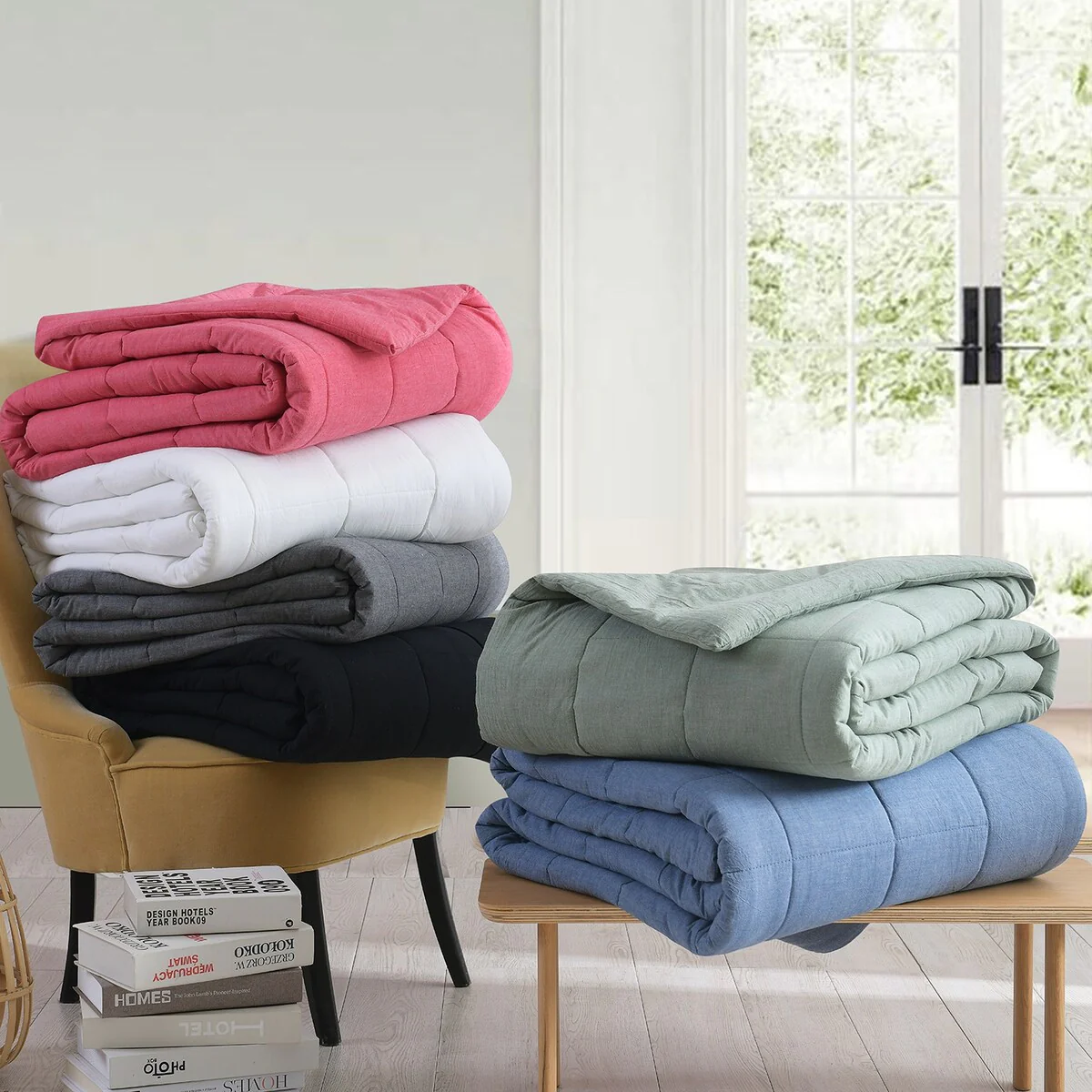 Messy Bed Solid Color Soft Washed Cotton Bed Blanket