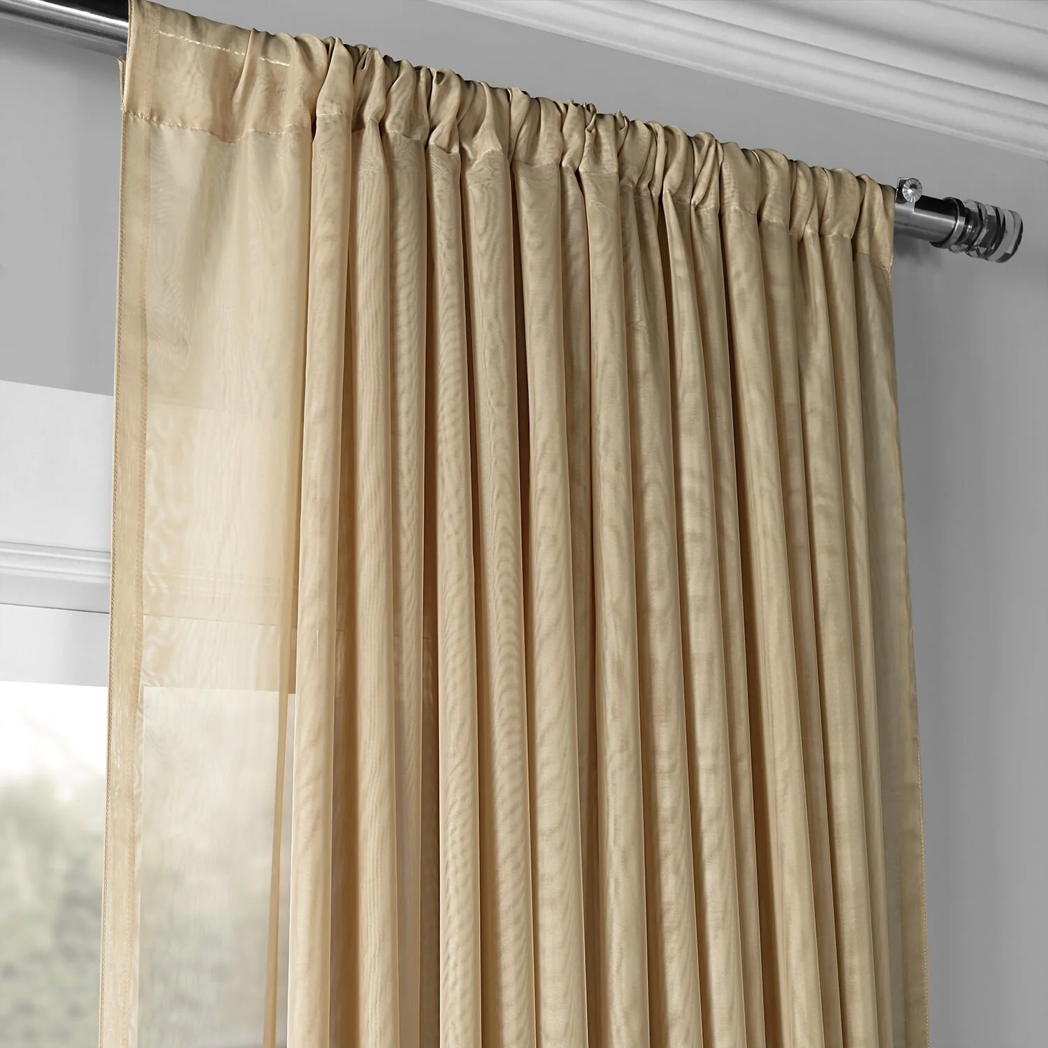 Exclusive Fabrics Extra Wide Double Layer Sheer Curtains (1 Panel) - Elegant Window Treatment