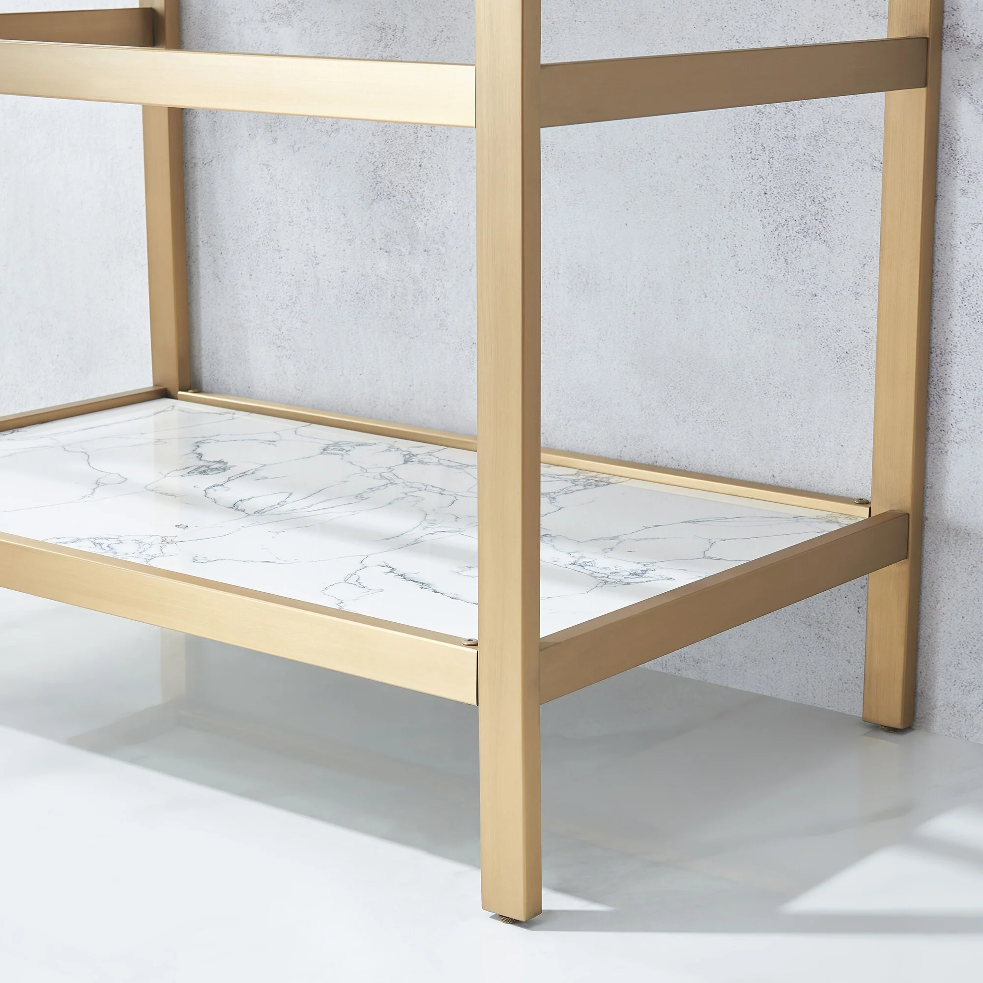 Ecija Bath Vanity, Metal Support with Composite Stone Top, no Mirror