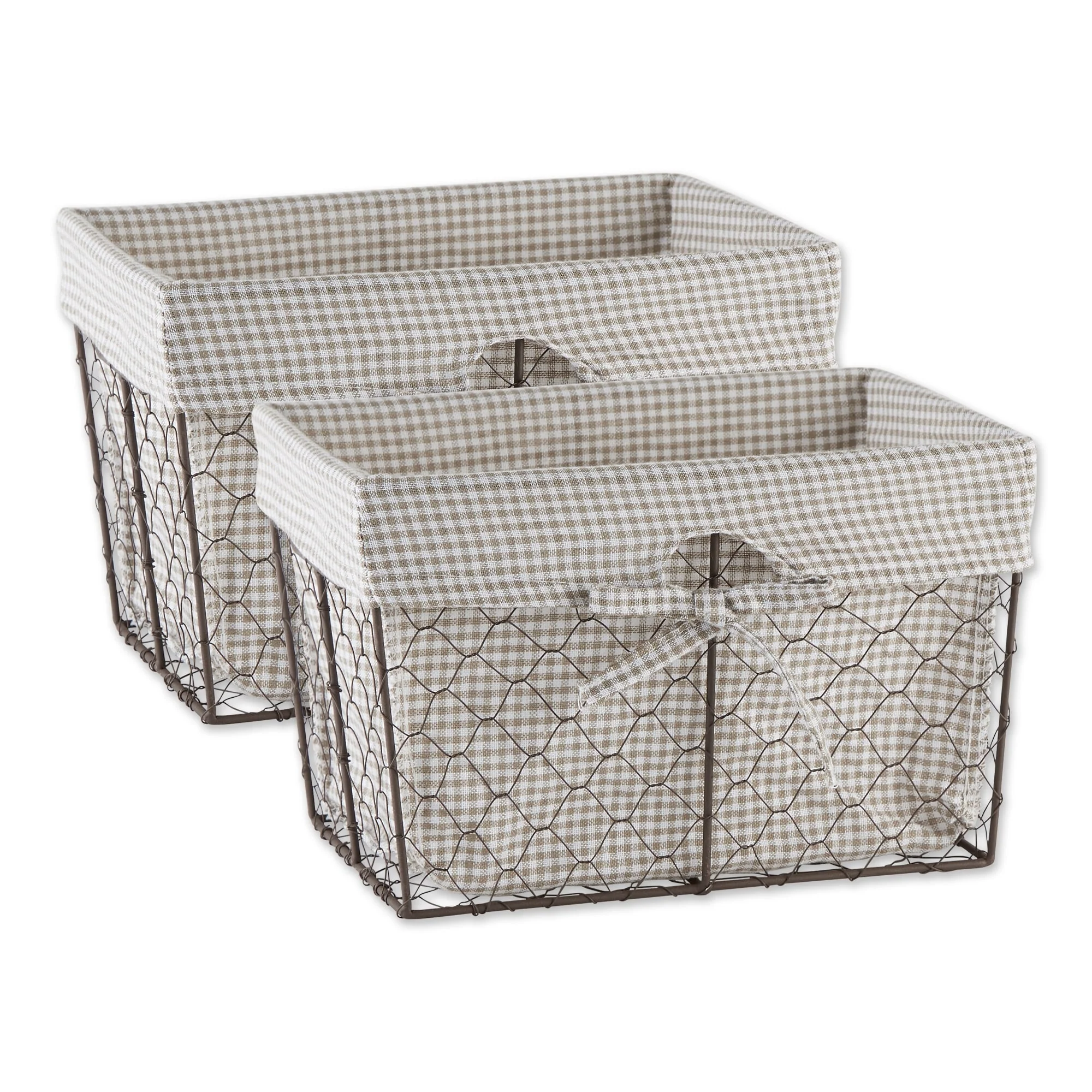 Chicken Wire Print Liner Basket (Set of 3) Small