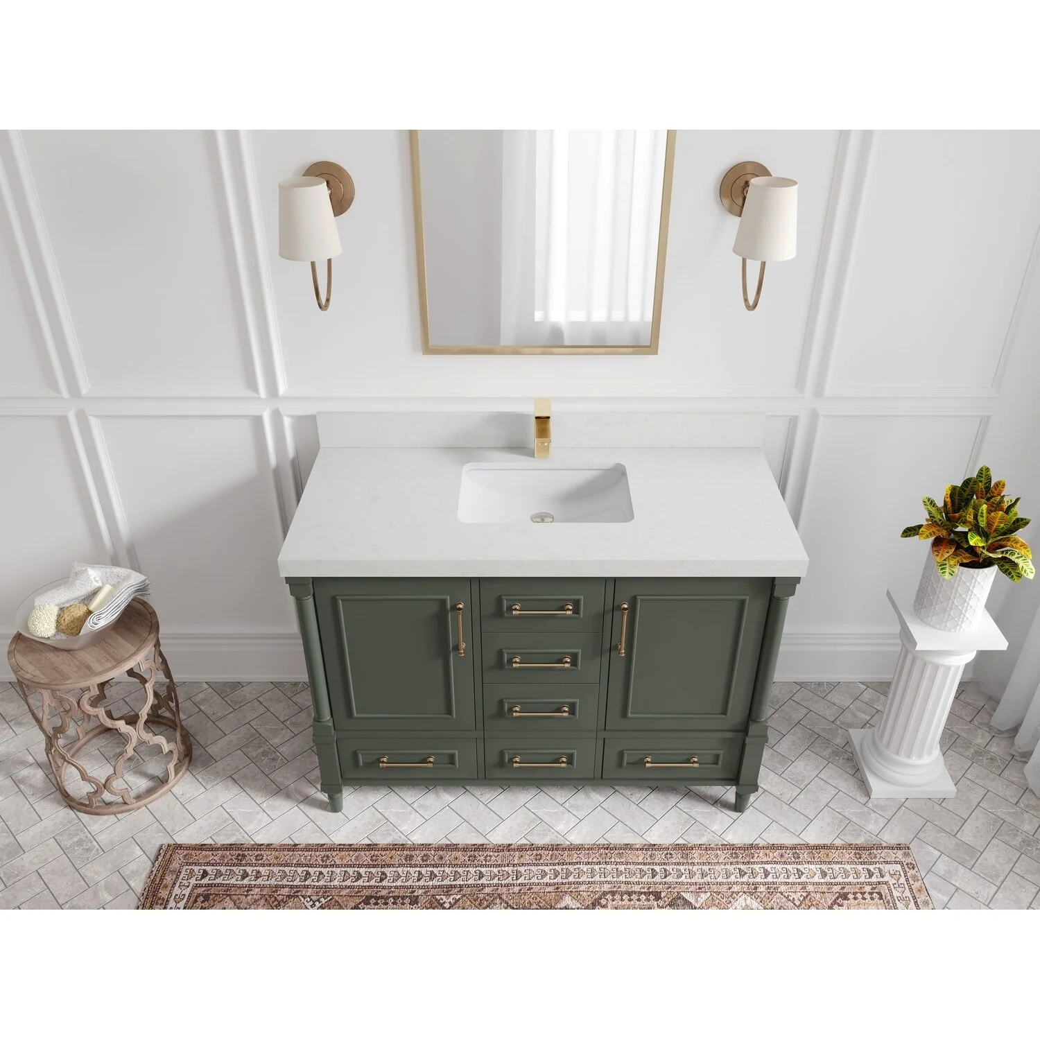 Willow Collections 48 in. W x 22 in. D Aberdeen Single Bowl Sink Bathroom Vanity with Countertop