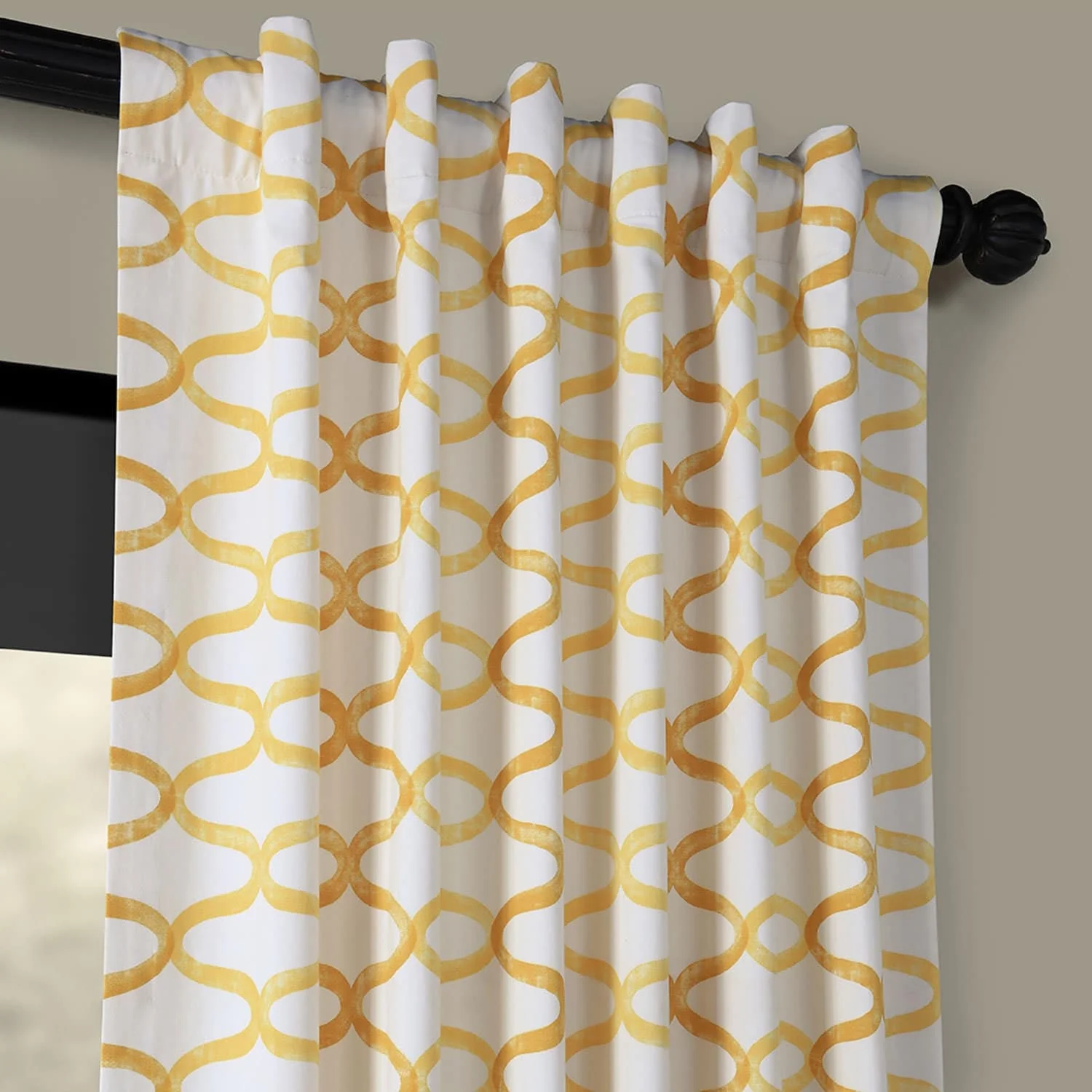 Exclusive Fabrics Illusions Geometric Grace Cotton Room Darkening Curtain (1 Panel)