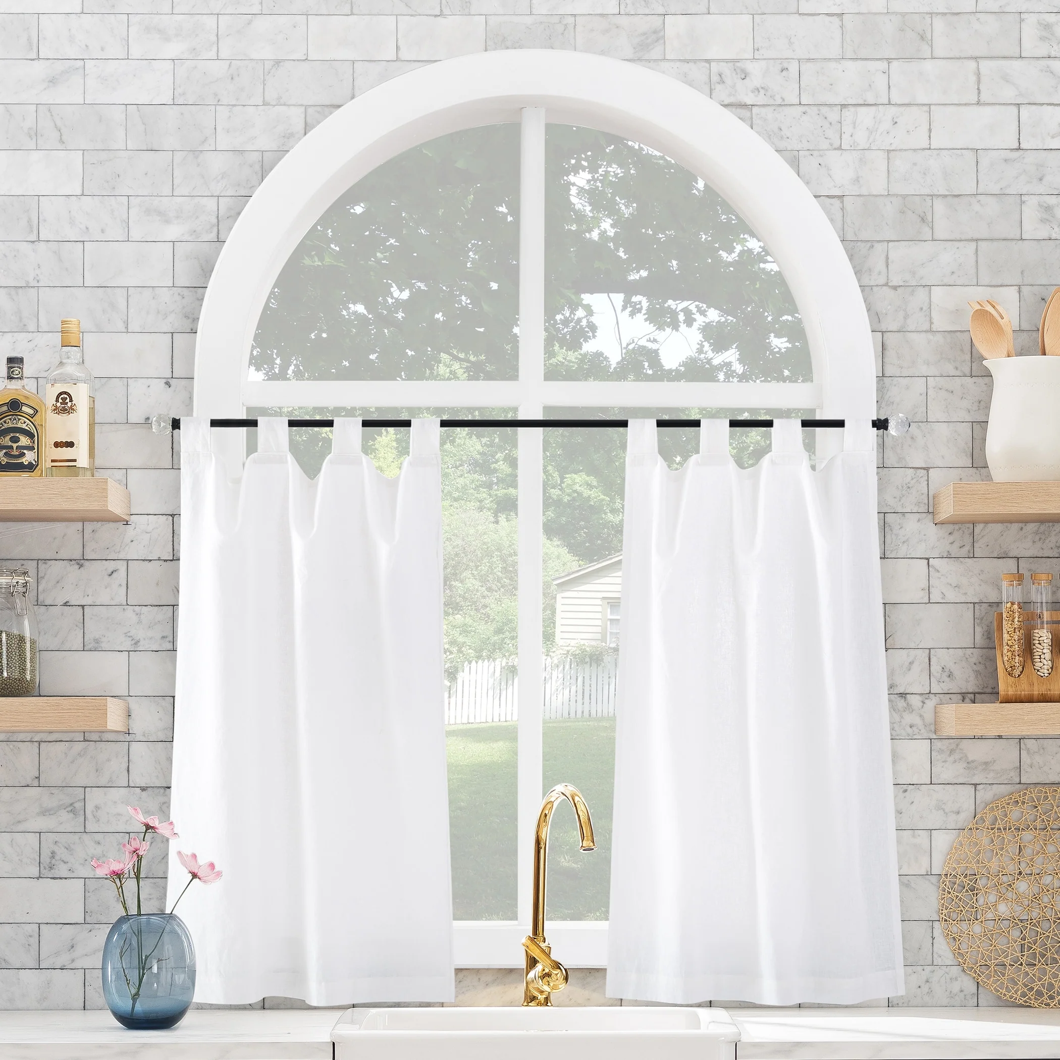 Archaeo Linen Cotton Blend Cafe Curtain Pair - 52