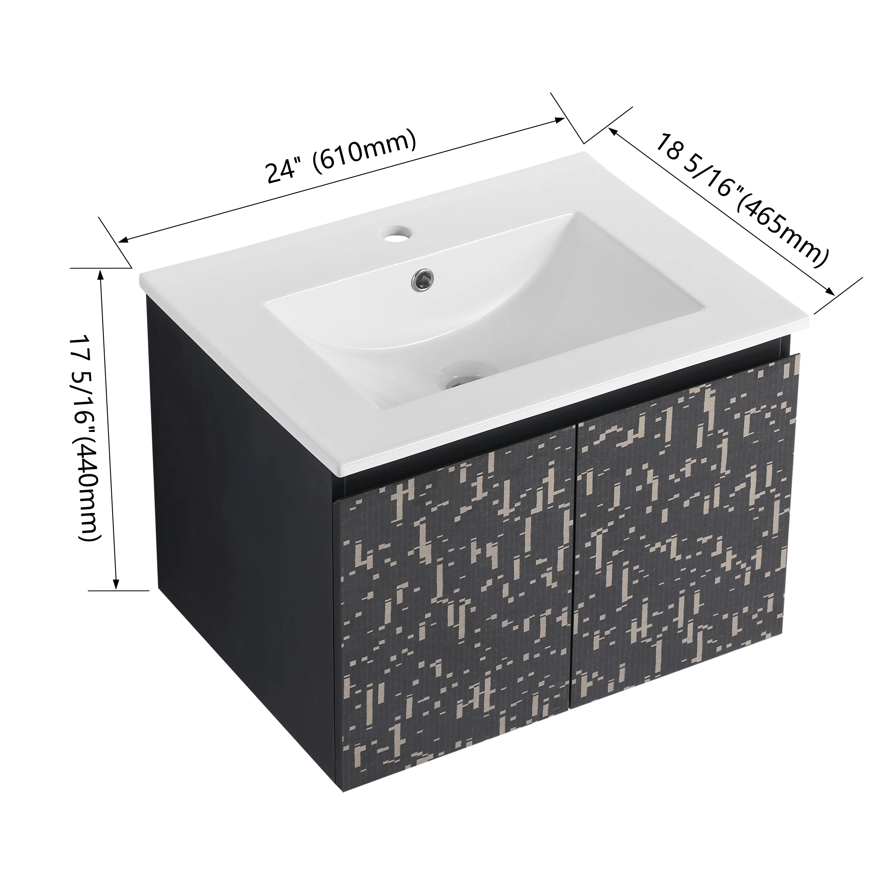BNK 24/30/48 Inch Double Sink Bathroom Vanity with Soft Close Door