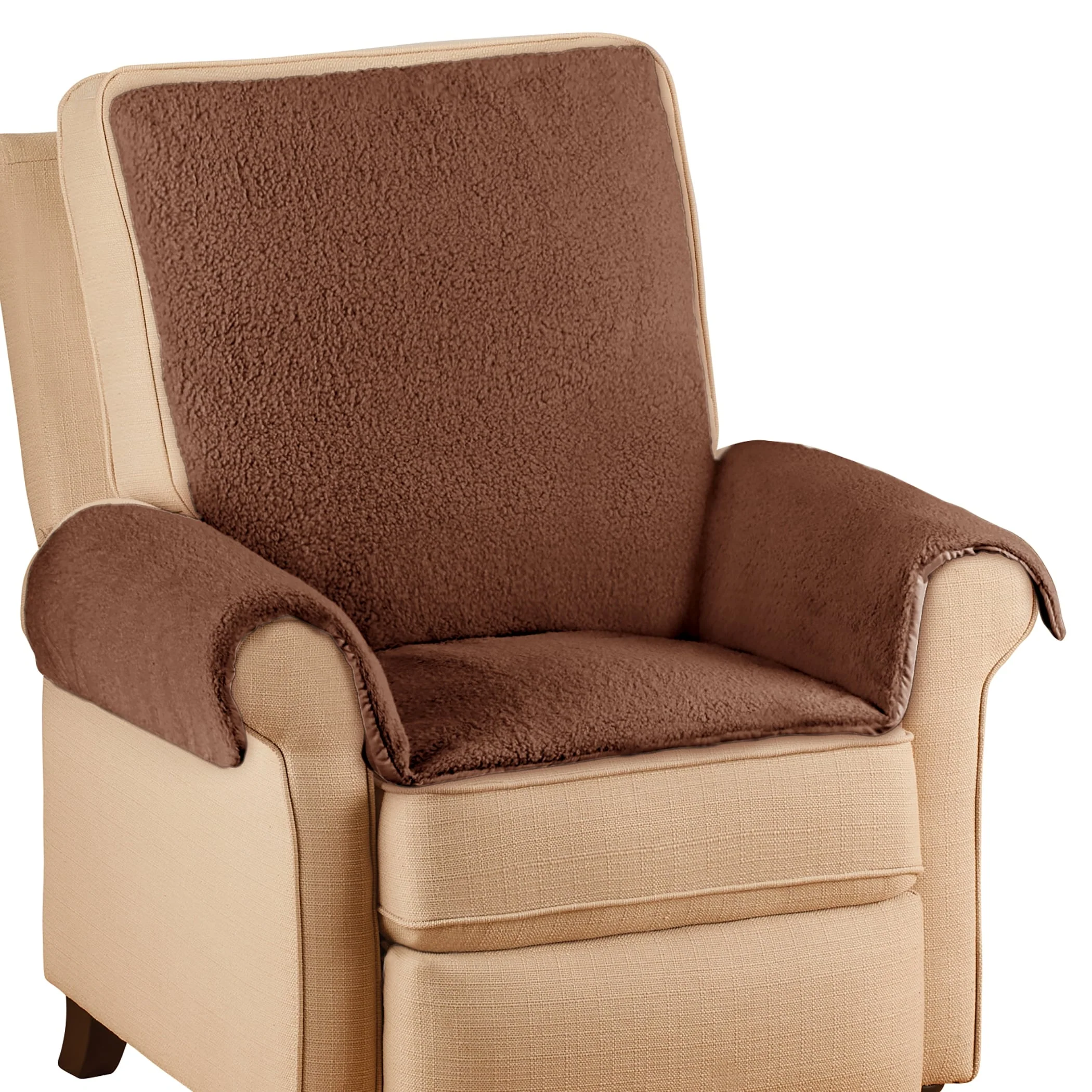 Cozy Sherpa Soft Fleece Armchair Cushion - 16.000 x 10.000 x 6.000