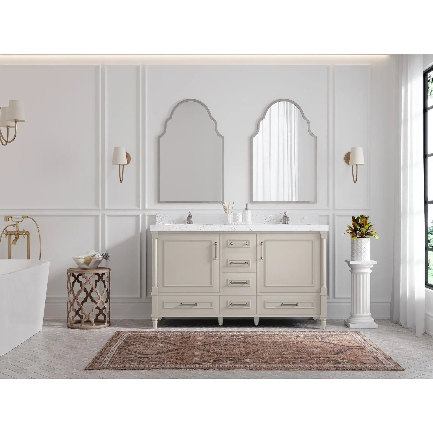 Willow Collections 60 in. W x 22 in. D Aberdeen Double Sink Bathroom Vanity with Countertop