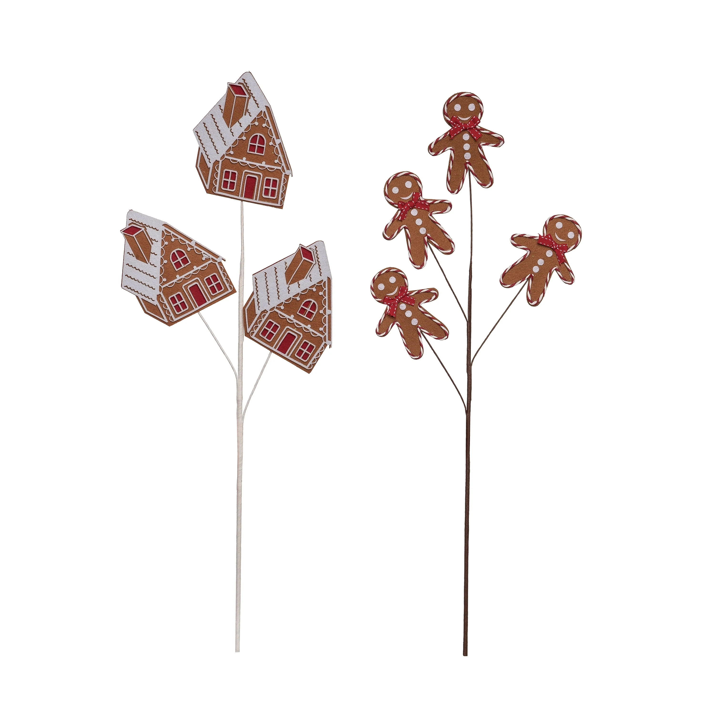 Transpac Christmas Gingerbread Spray Set of 2 Christmas Home Decorations