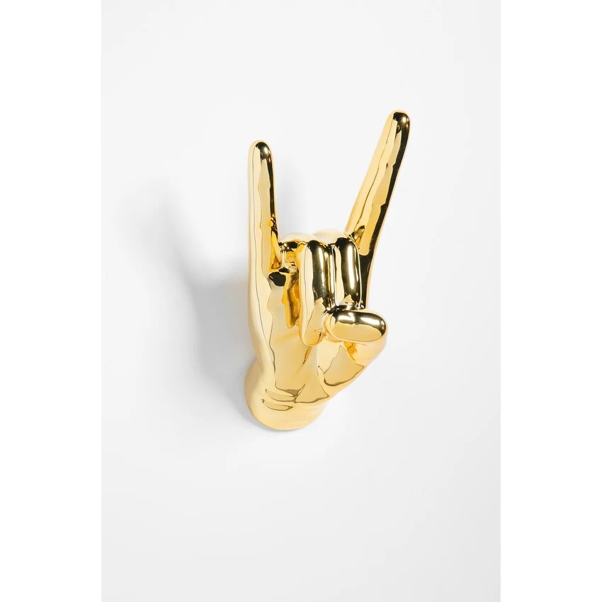 Interior Illusions Plus Gold Rock On Hand Wall Mount- 8.5