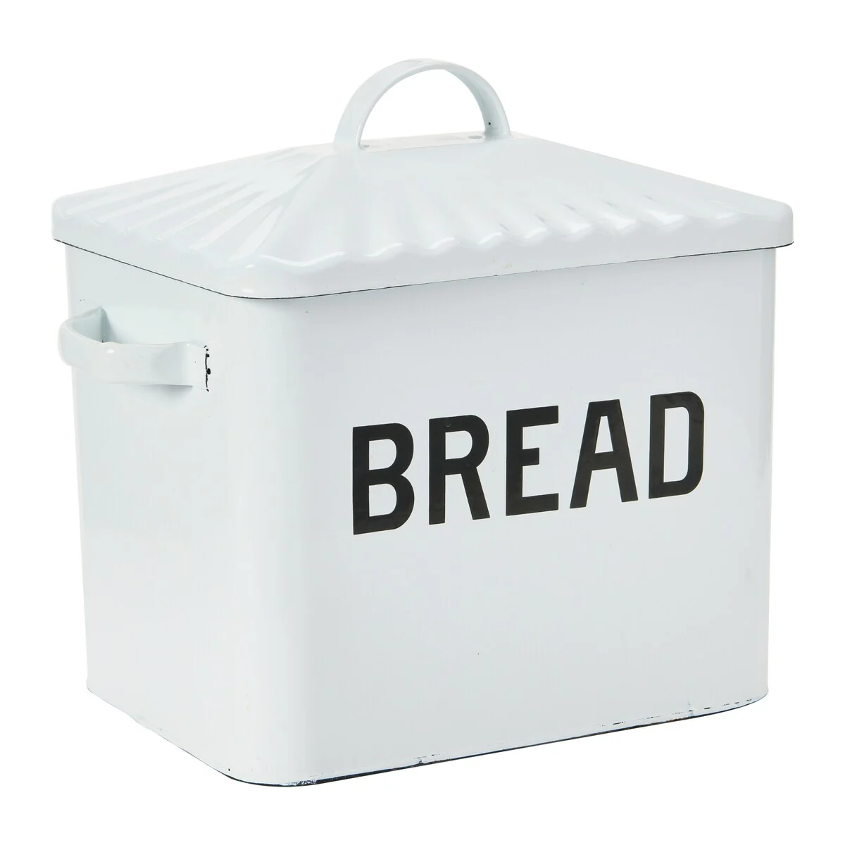 Enameled Metal Bread Box with