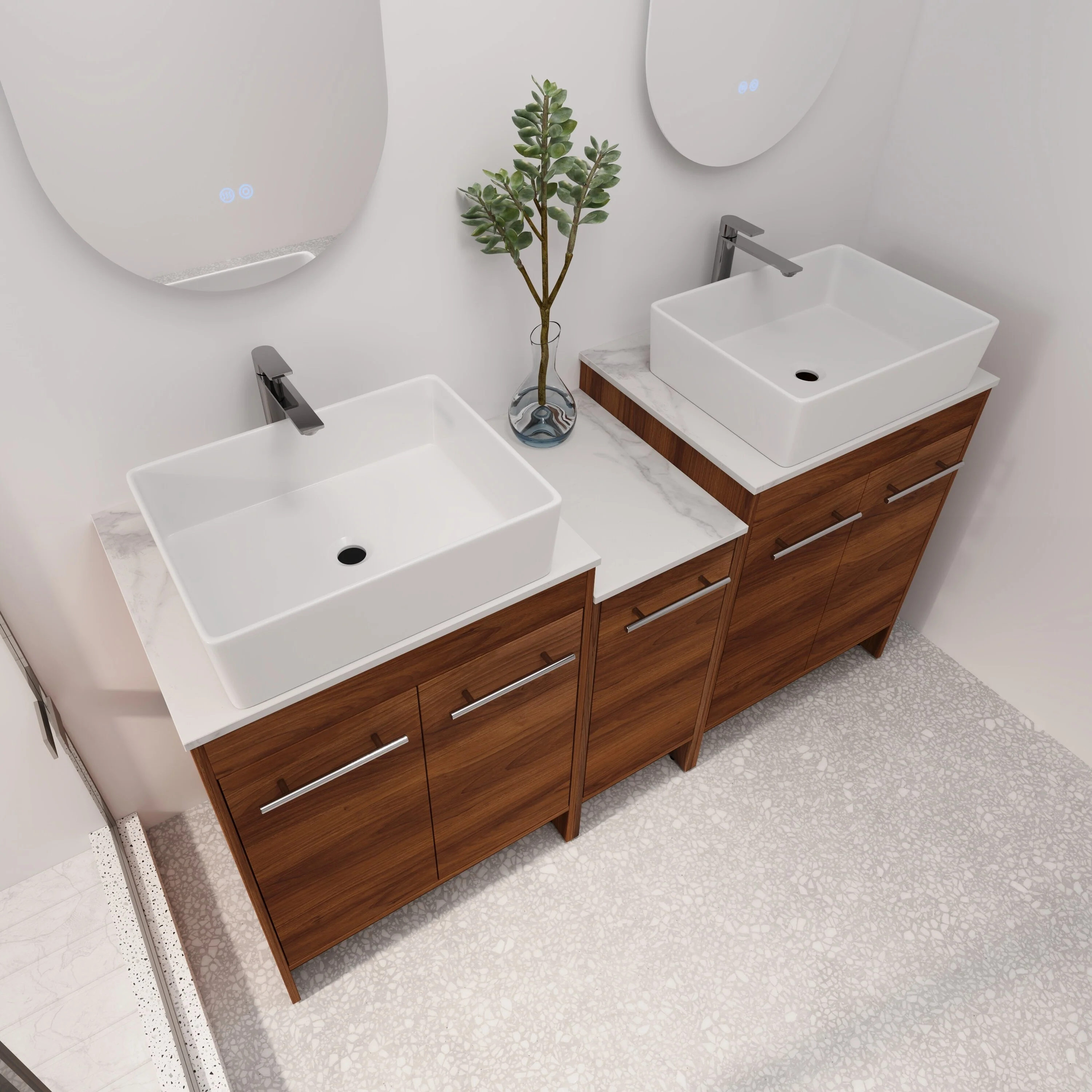 BNK 24/36/48/60 Inch Bathroom Vanity with Sink, Freestanding Bathroom Vanity with Soft Close Doors and Adjustable Shelf
