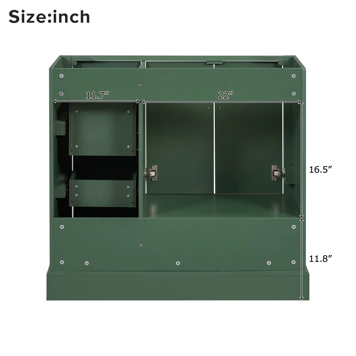 35.4 in. W Bath Vanity Cabinet with Four Drawers and Two Doors(Sink not included)