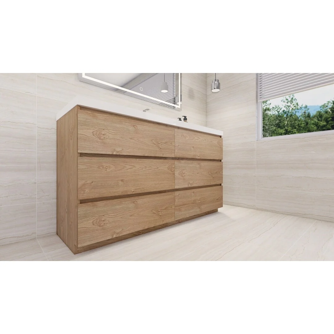 Aron 60'' Freestanding Vanity with Single Reinforced Acrylic Sink