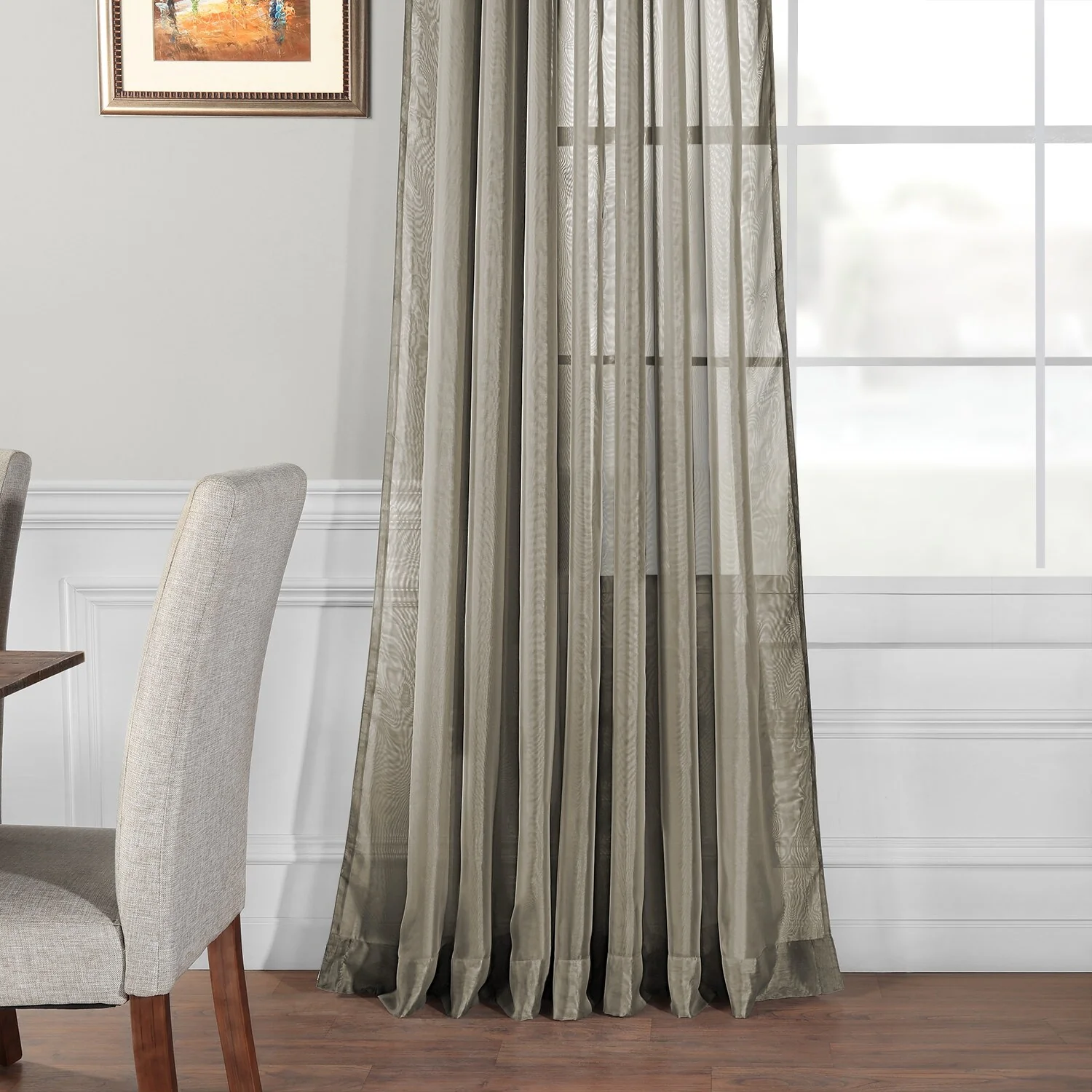 Exclusive Fabrics Extra Wide Double Layer Sheer Curtains (1 Panel) - Elegant Window Treatment