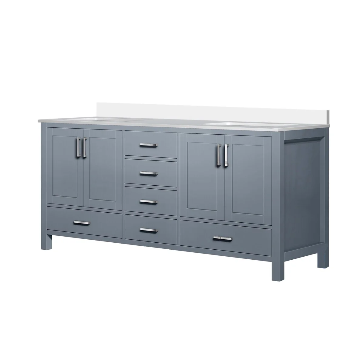 Jacques 72 in. W x 22 in. D White Bath Vanity and Cultured Marble Top