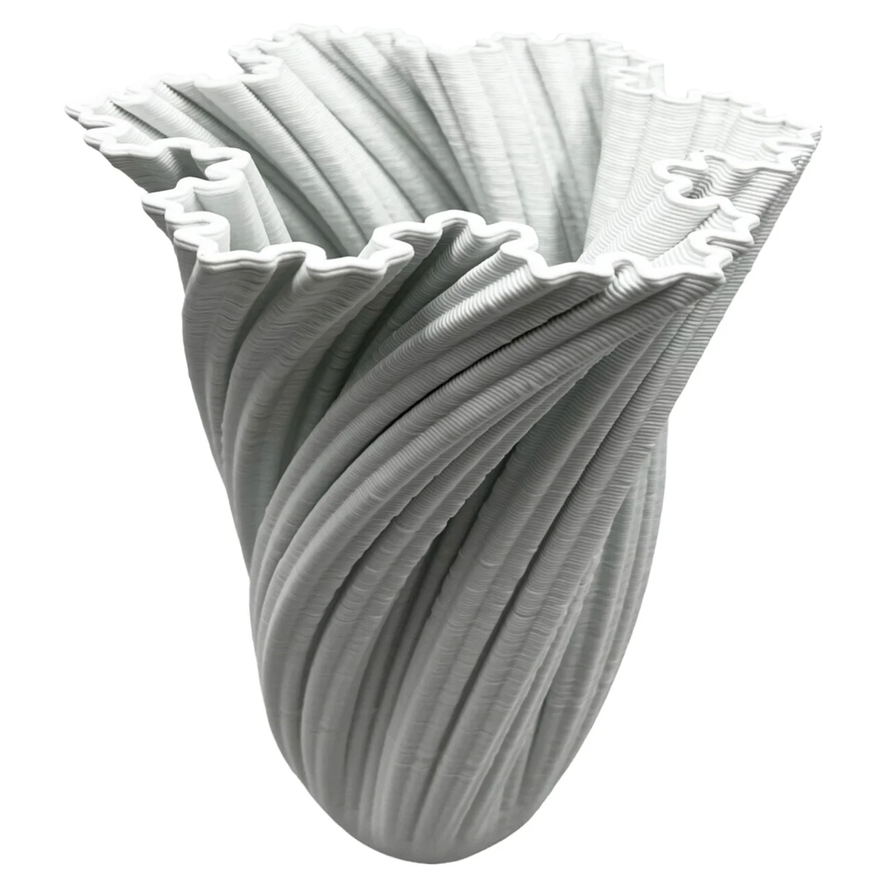 11 Inch Tall White Ceramic Vase