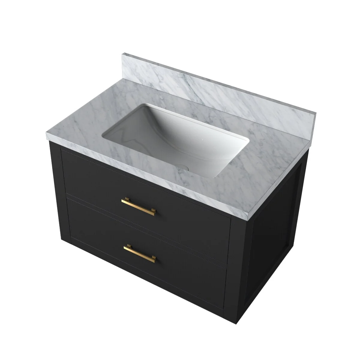 Castor Bath Vanity with Carrara Marble Top and Sink