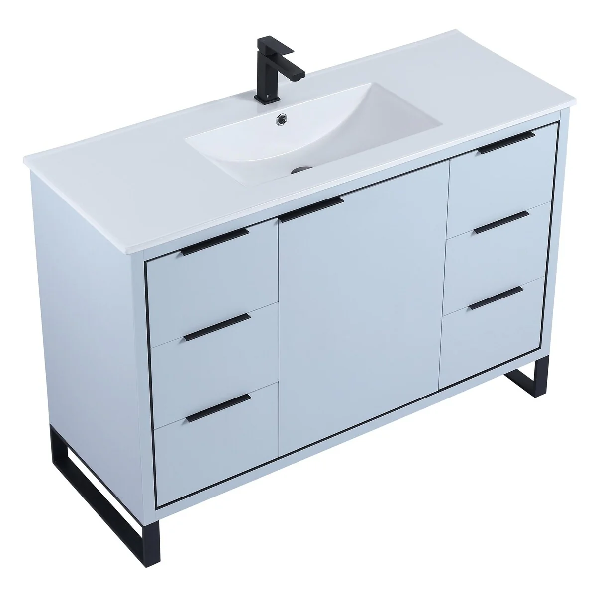 Fine Fixtures Opulence Collection Bathroom Vanity with White Ceramic Sink
