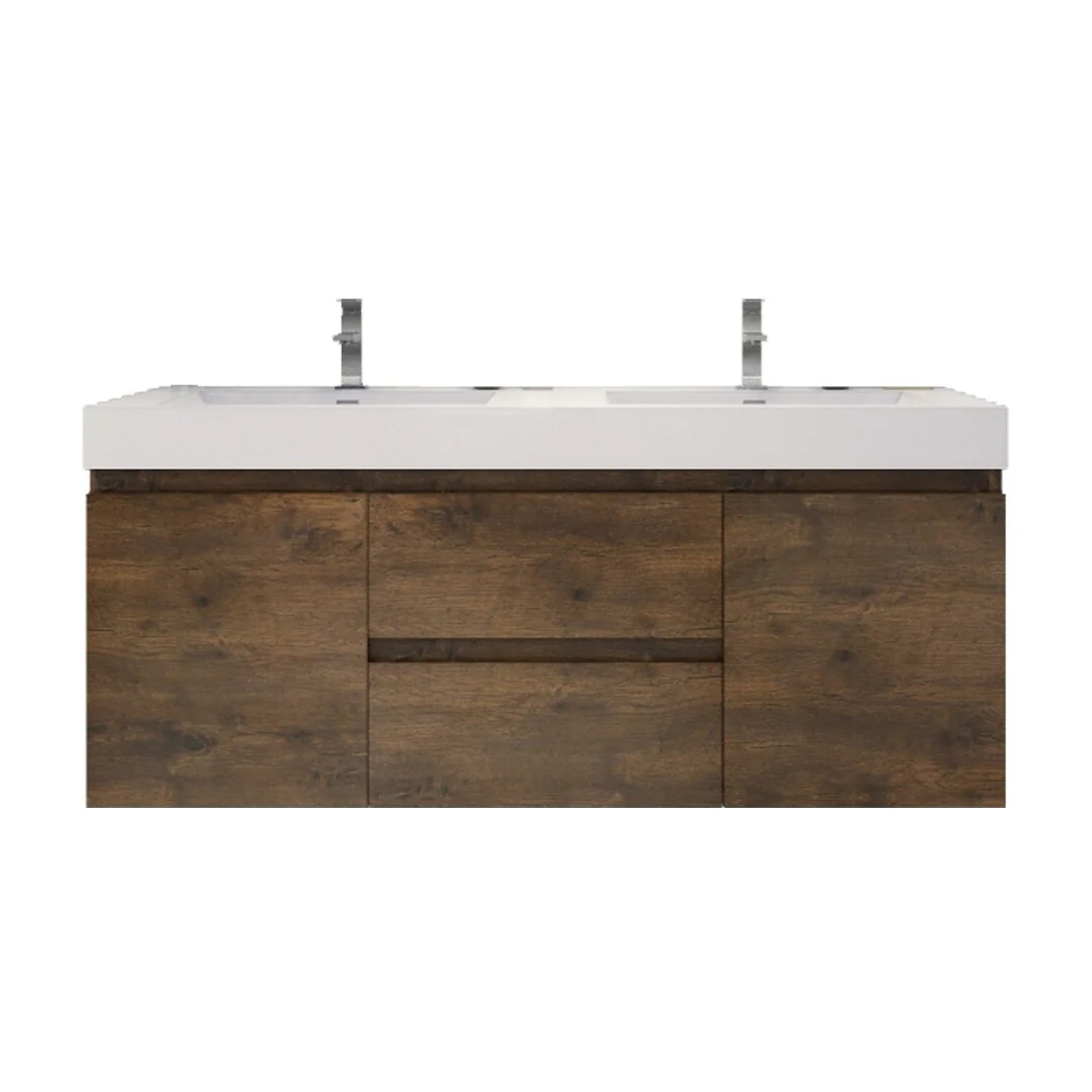Baillie 60'' Wall-Mounted Vanity with Double Reinforced Acrylic Sink