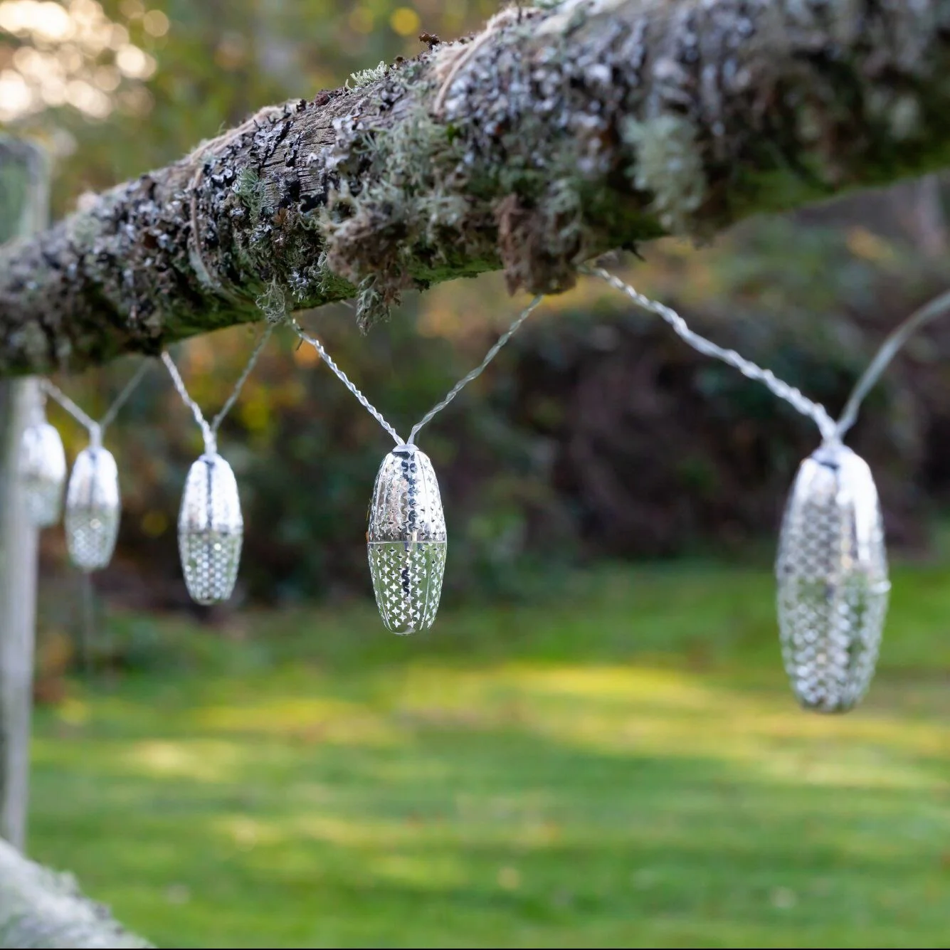 Marrakesh Metal Solar String Lights - Silver Stars