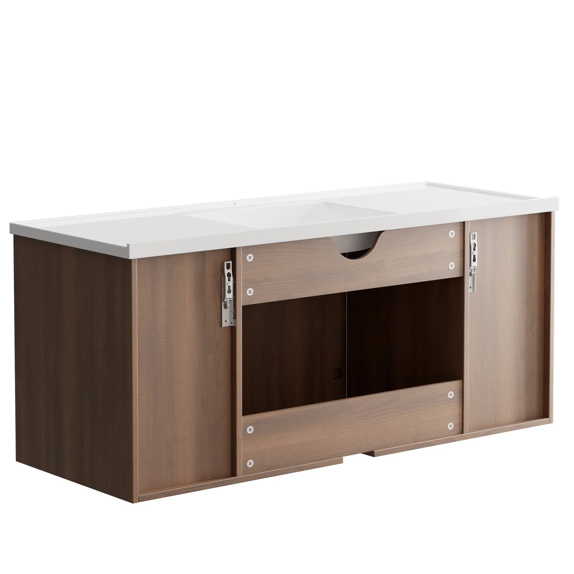 48-Inch Wall-Mounted Modern Bathroom Vanity with Single Sink – Sleek MDF Construction for Contemporary Spaces