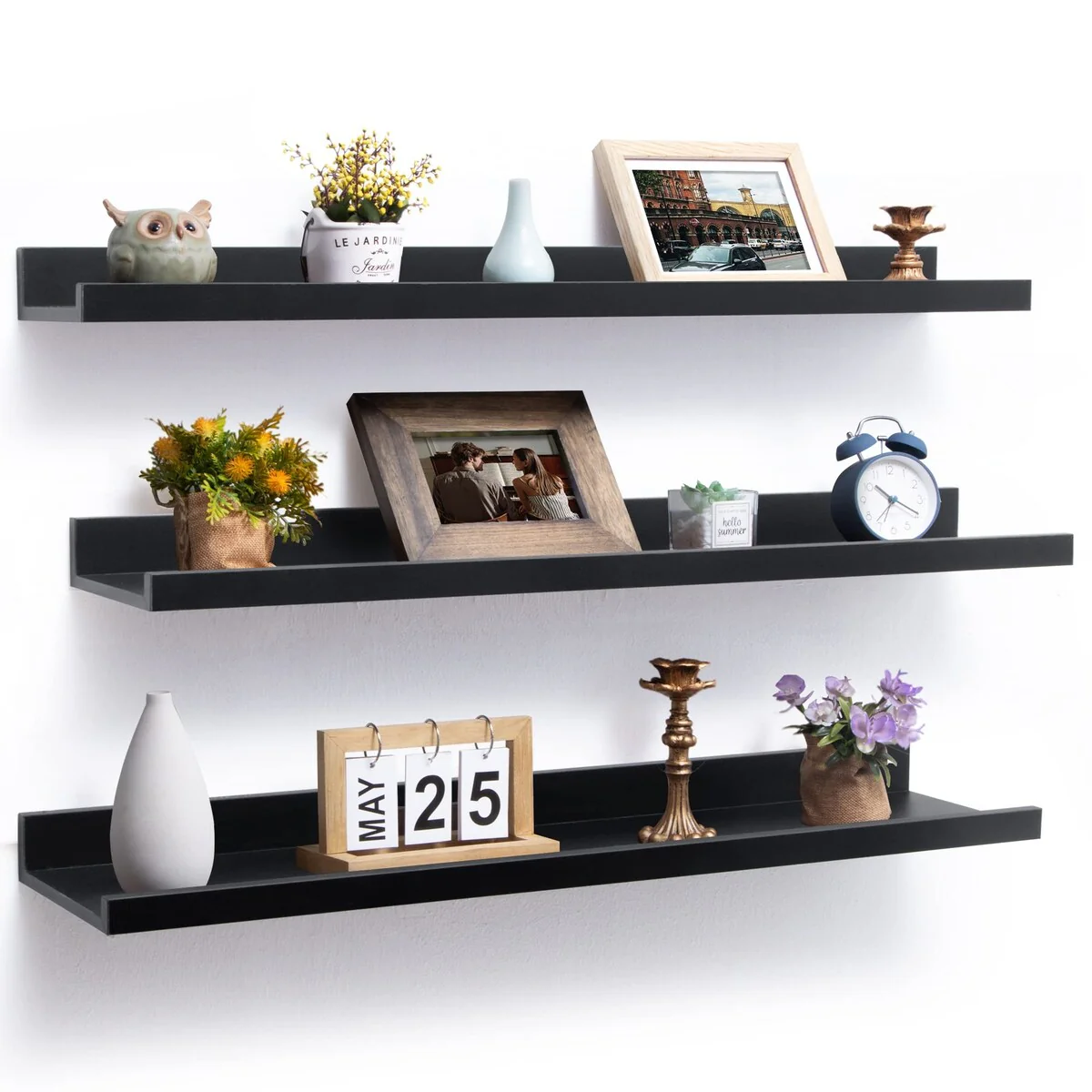 Picture Ledge Shelf, Floating Shelves Wall Mounted Set of 3