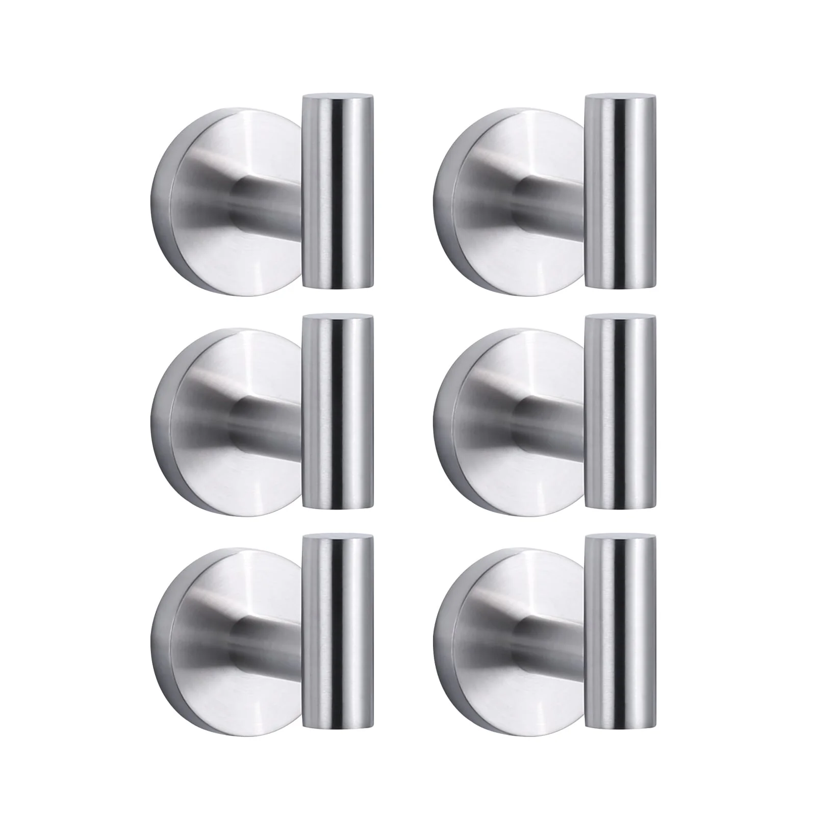 WOWOW Stainless Steel J-Hook Robe/Towel Hook 6-Pack