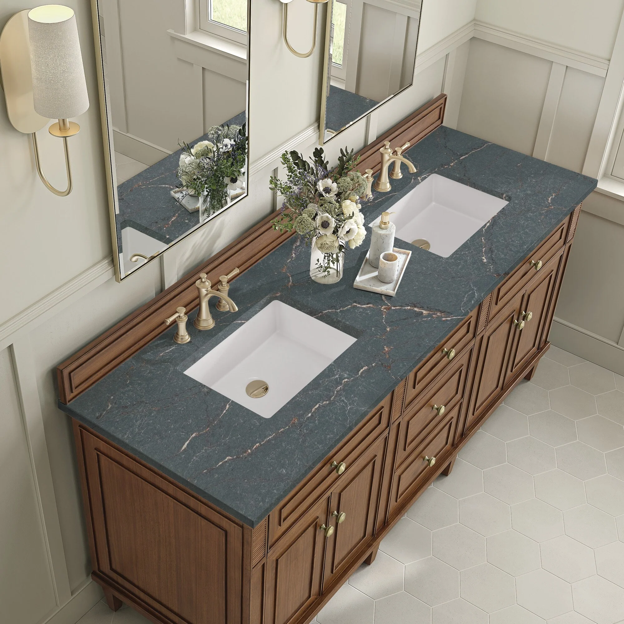 James Martin Vanities 424-V72-3PBL Lorelai 72
