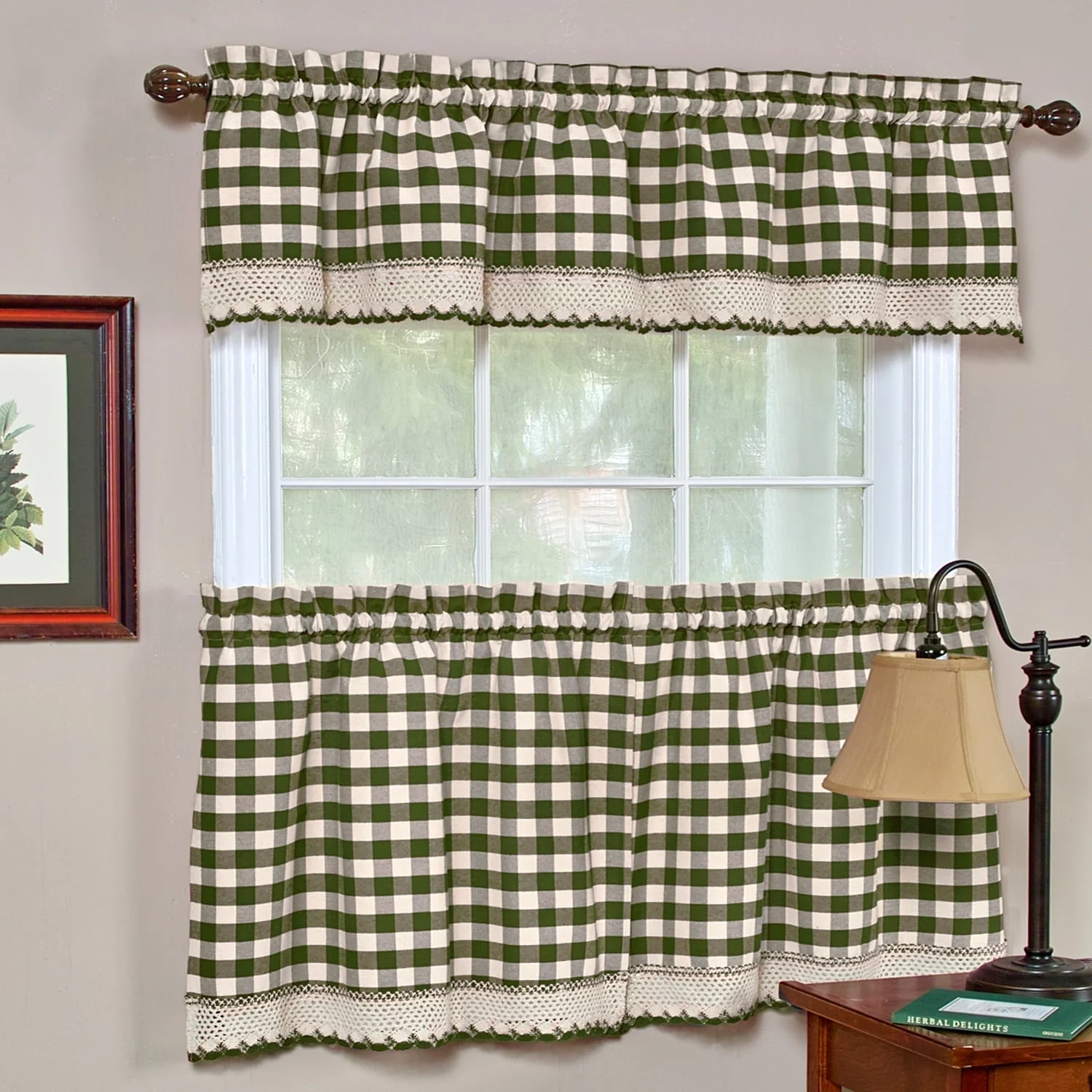 Achim Buffalo Check Blend Tier Curtain Panels (Set of 2) - 58x36