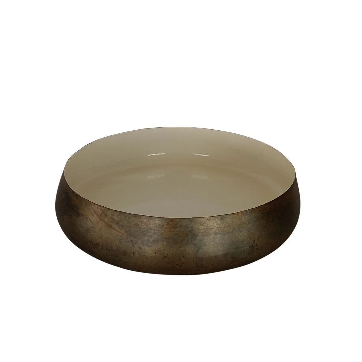 Aged + White Round Tray Dia 12.99