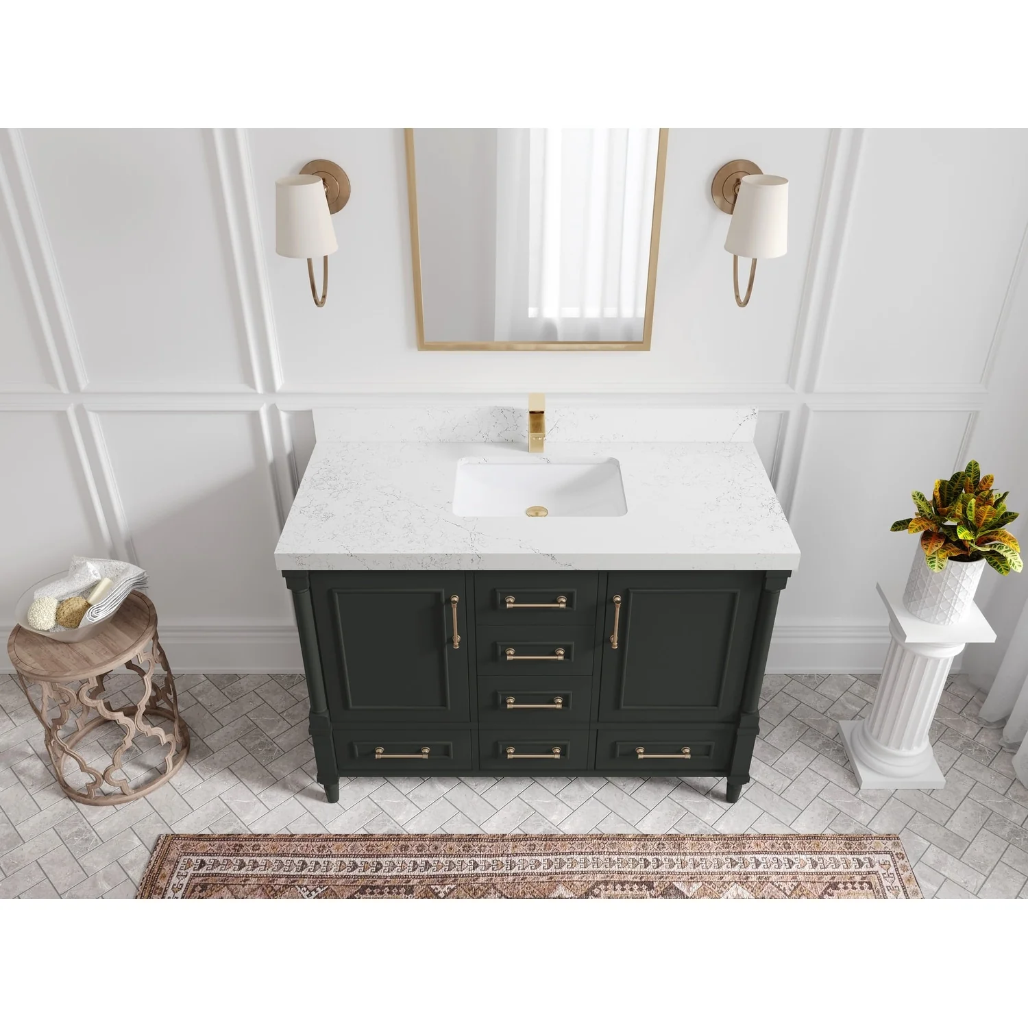 Willow Collections 48 in. W x 22 in. D Aberdeen Single Bowl Sink Bathroom Vanity with Countertop