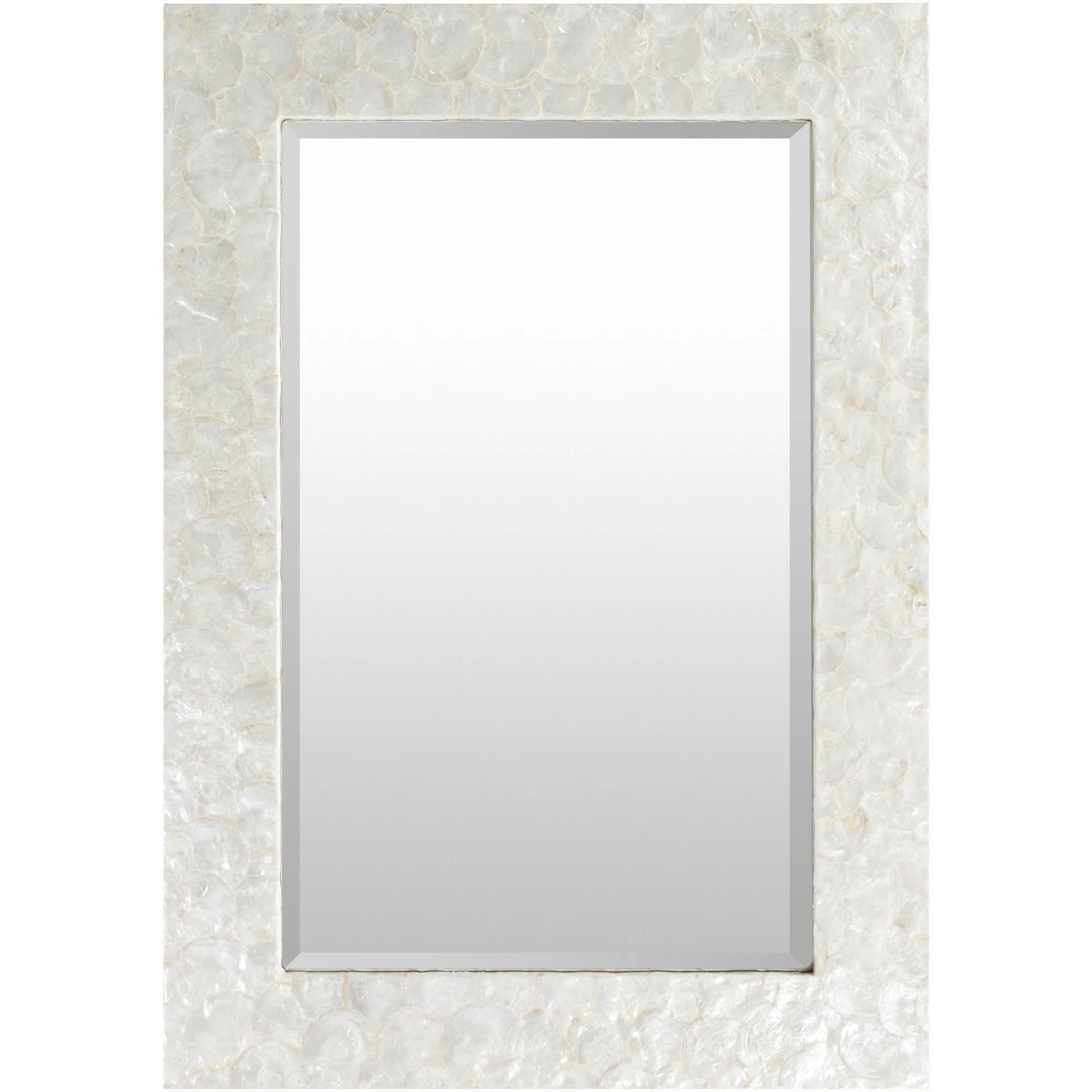 Colyton White Mother of Pearl Inlaid Rectangular Wall Mirror - 28