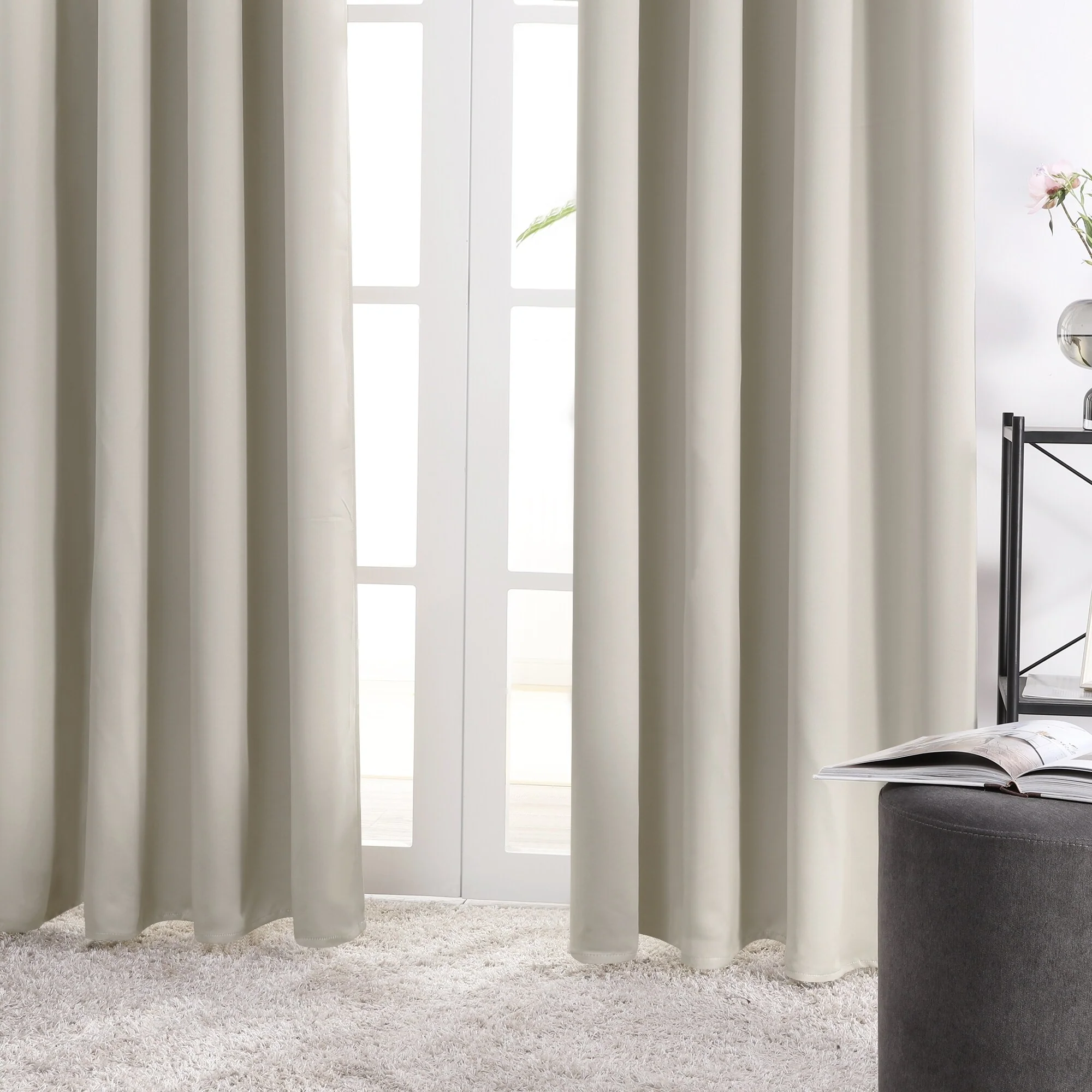 Deconovo Solid Rod Pocket Curtain Panel Pair (2 Panel)