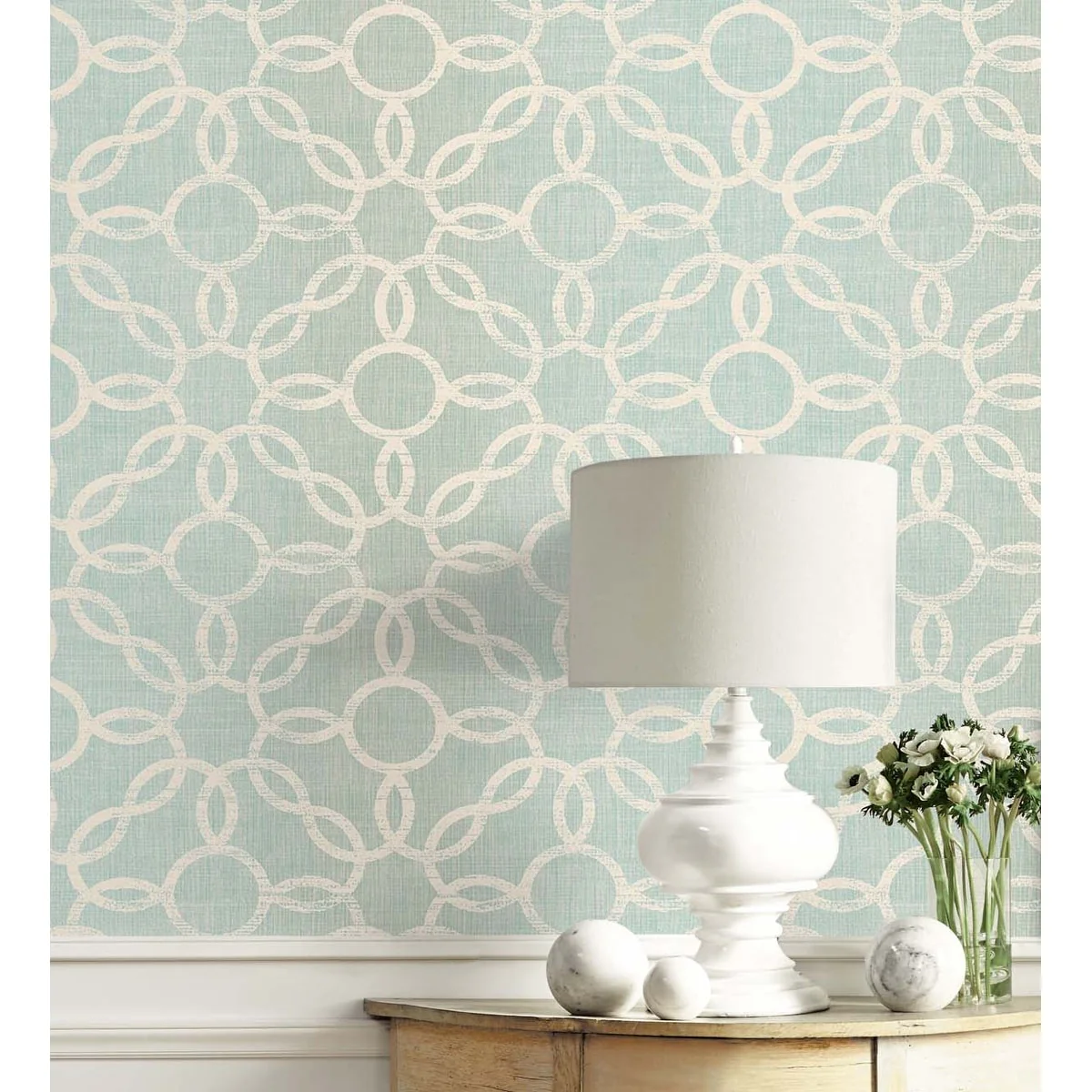 Seabrook Designs Pinson Geometric Unpasted Wallpaper