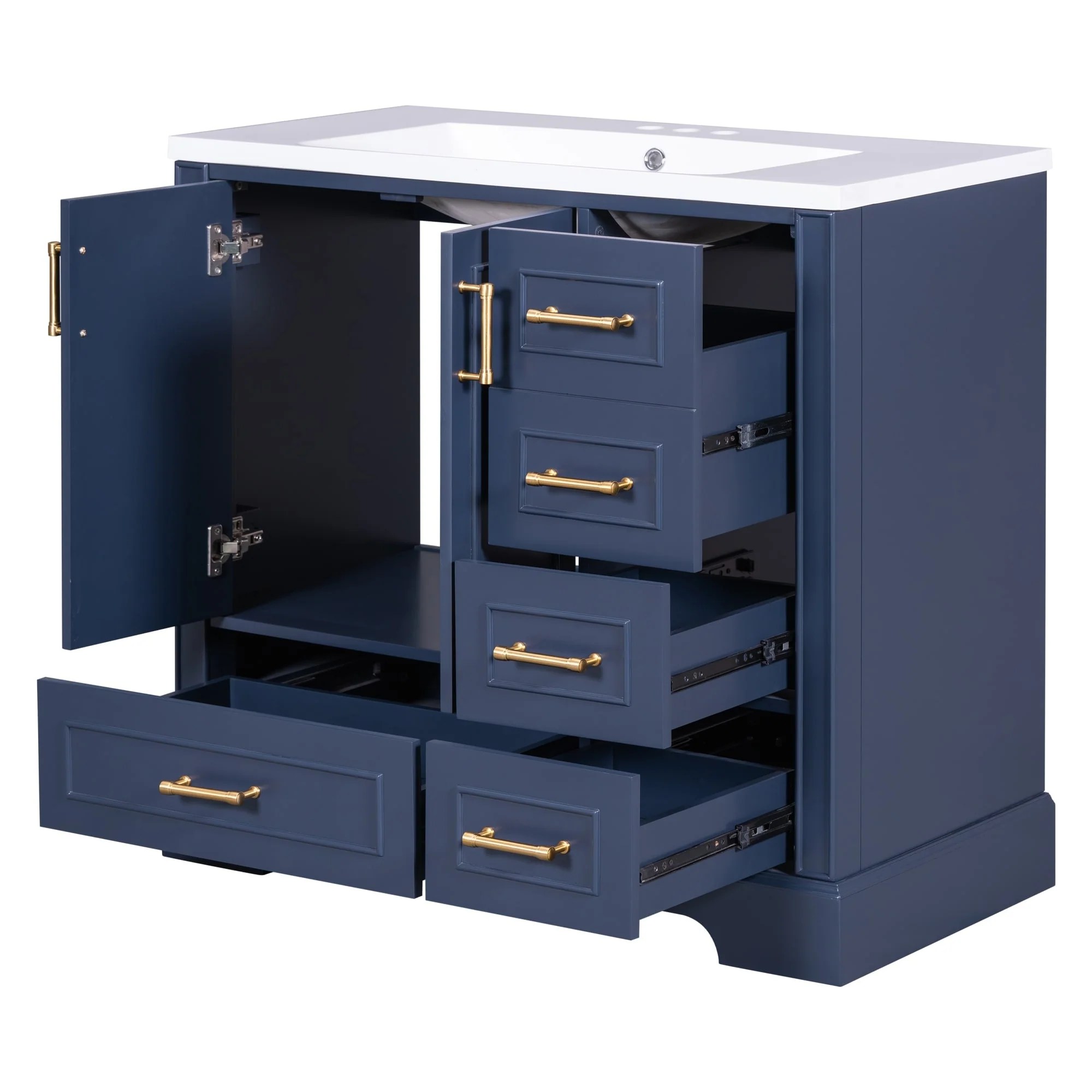 36-inch Traditional Bathroom Vanity with Four Drawers