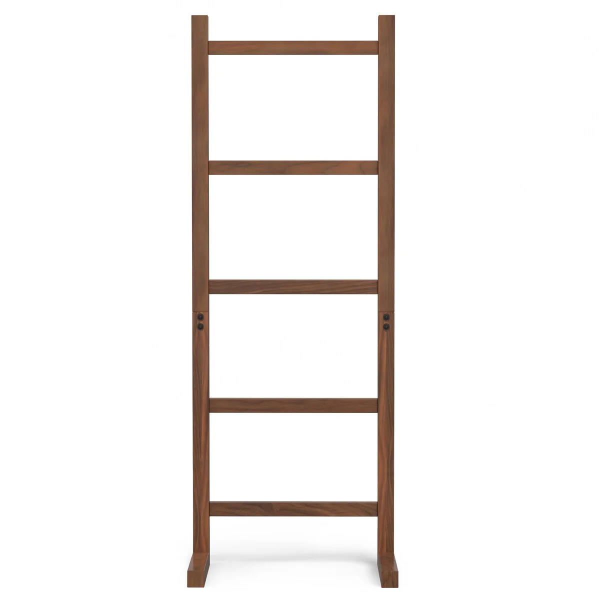 WYNDENHALL Kaitlin SOLID ACACIA WOOD 63x23 inch Contemporary Bath Towel and Blanket Ladder Shelf in Natural Walnut
