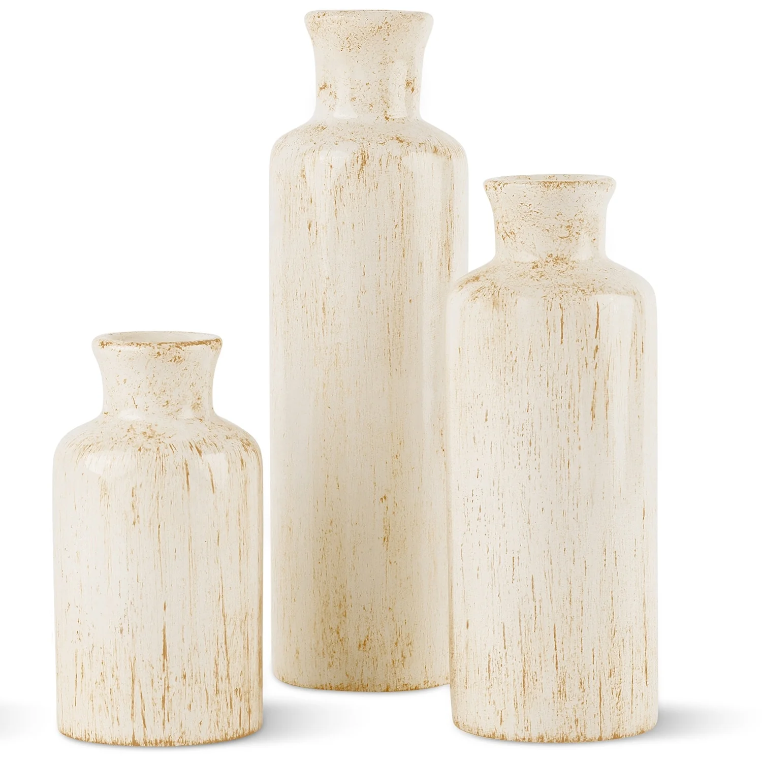 Creative Scents Rustic Luxe Vases for Decor - 3 Piece - Rustic Luxe