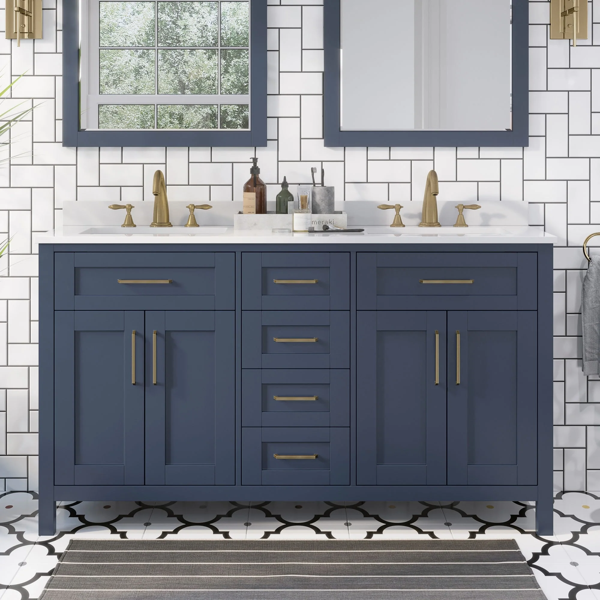 OVE Decors Tahoe 60 Midnight Blue Vanity