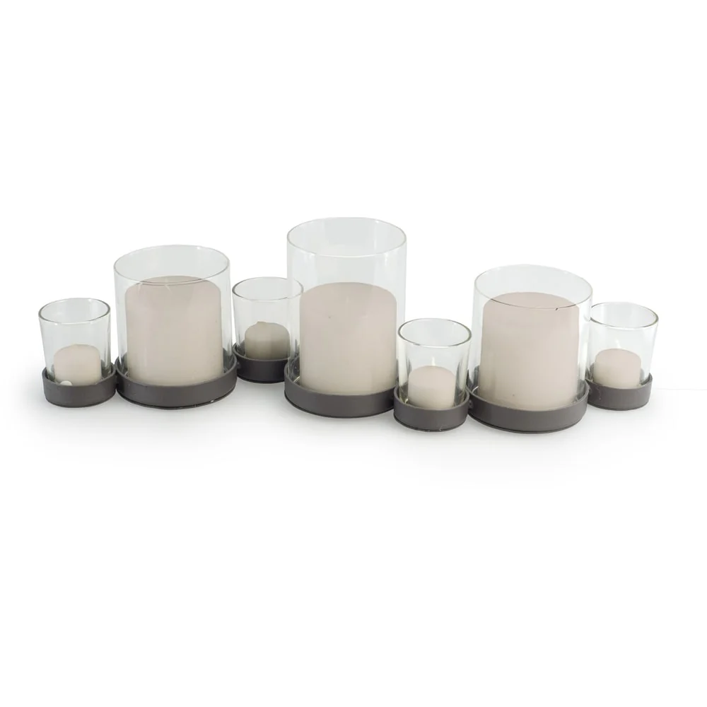 Rustic Iron and Glass Multiple Candle Holder