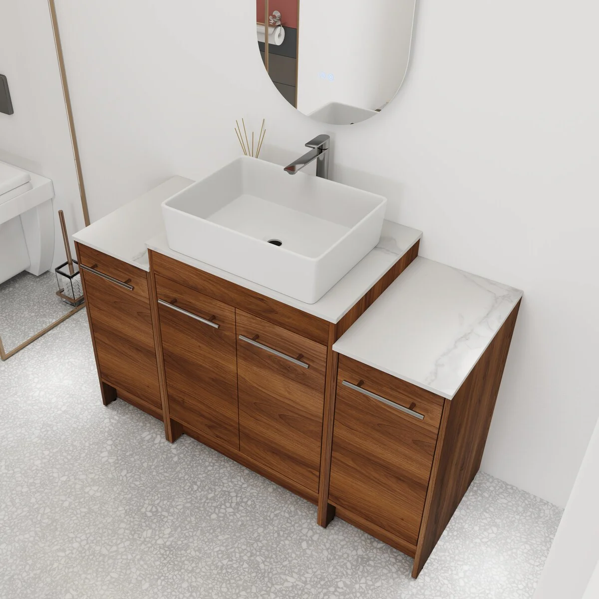 Bathroom Vanity With Sink In 24/36/48/60 Inch, Freestanding Bathroom Vanity With Soft Close Door