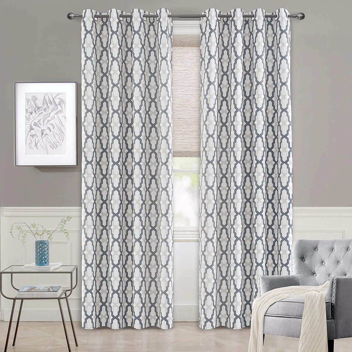 DriftAway Mason/Geo Thermal Insulated Blackout Grommet Window Curtain Panel