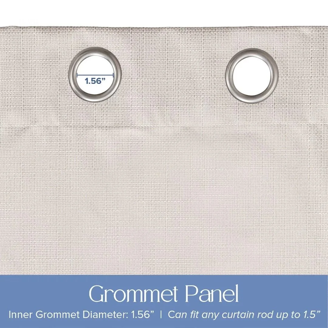 Textured Grid 100% Blackout Grommet Curtain Pair(2 Panels)